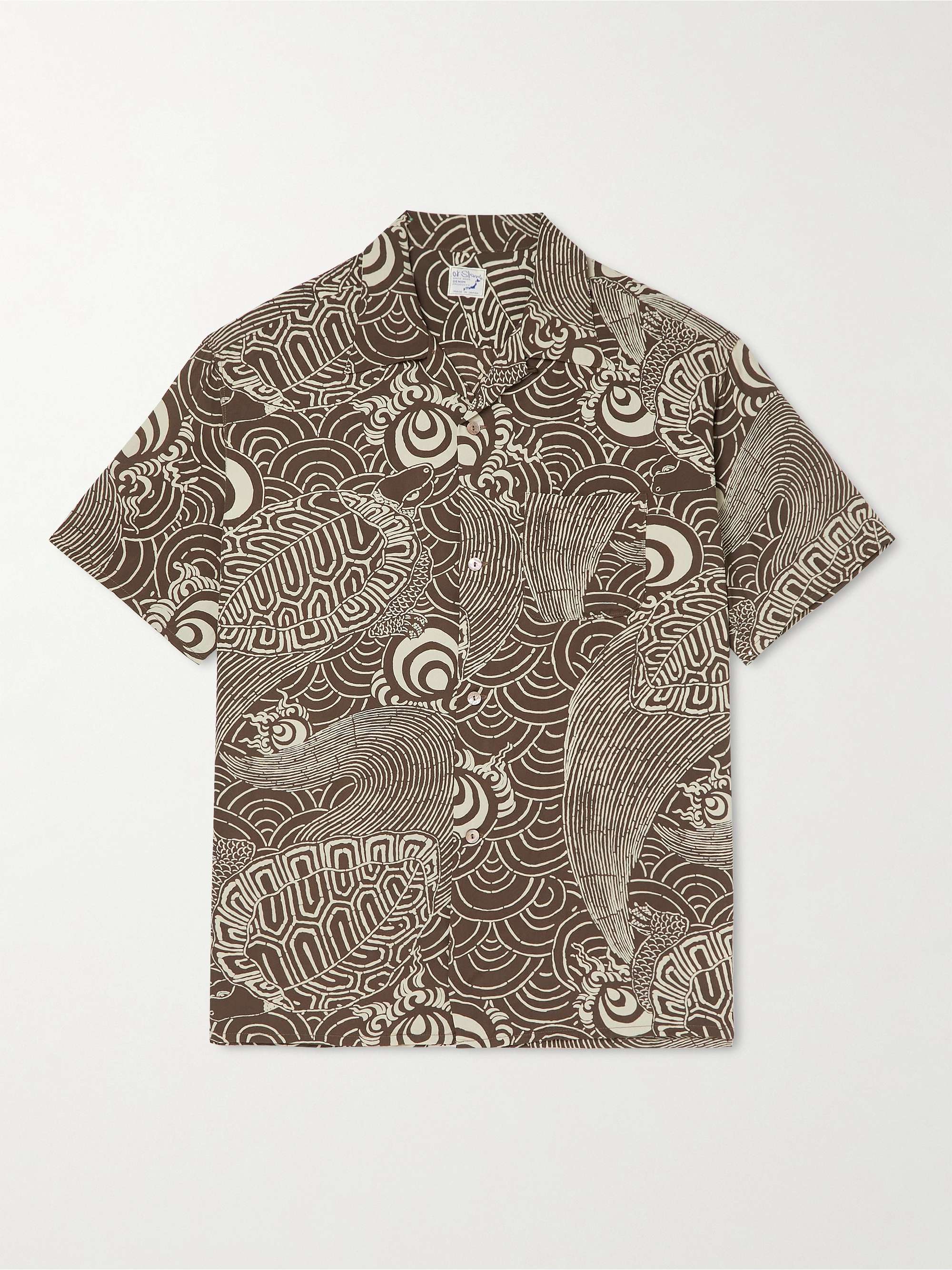 ORSLOW Camp-Collar Floral-Print Voile Shirt