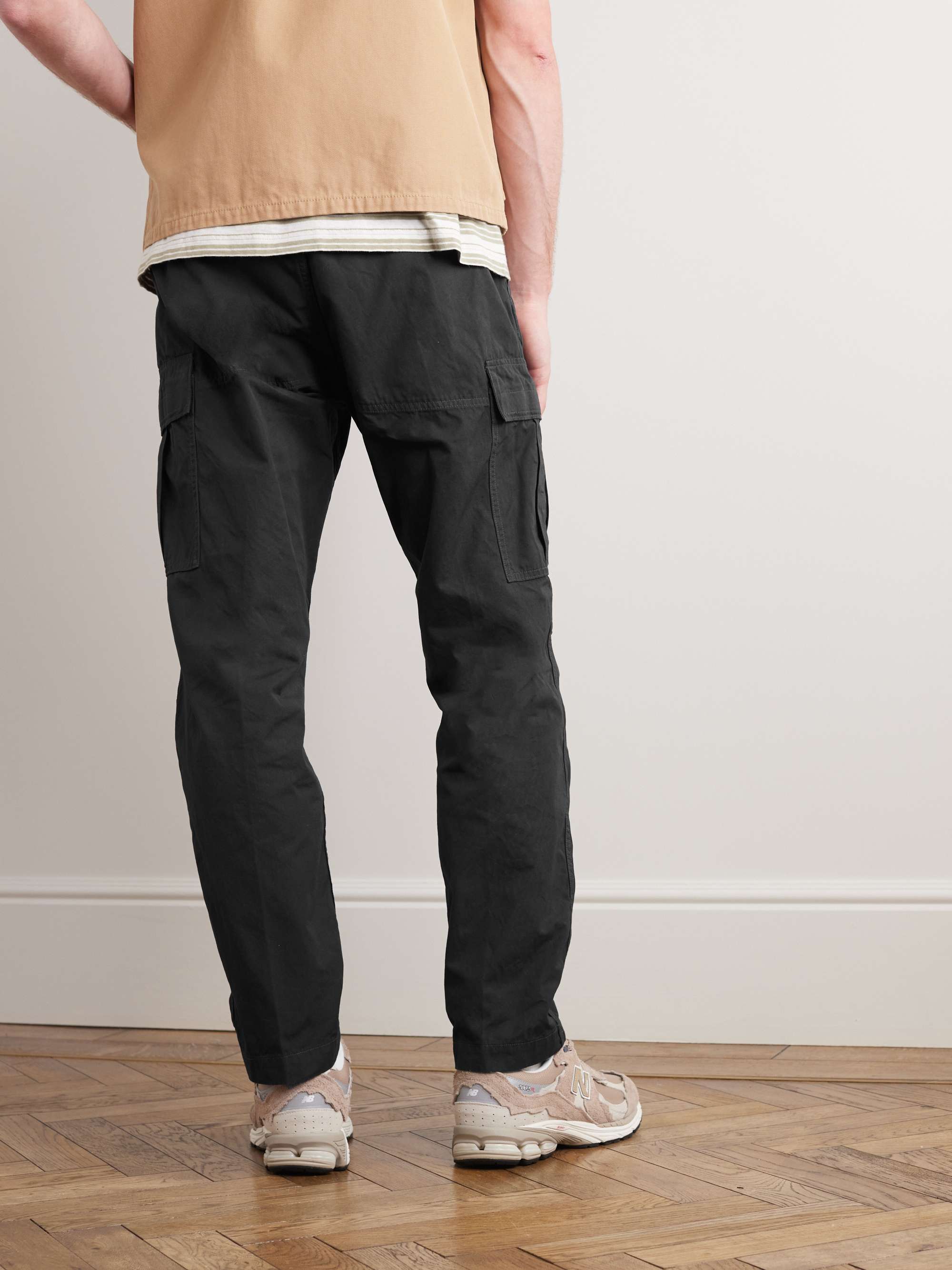 ORSLOW Straight-Leg Cotton-Poplin Drawstring Cargo Trousers