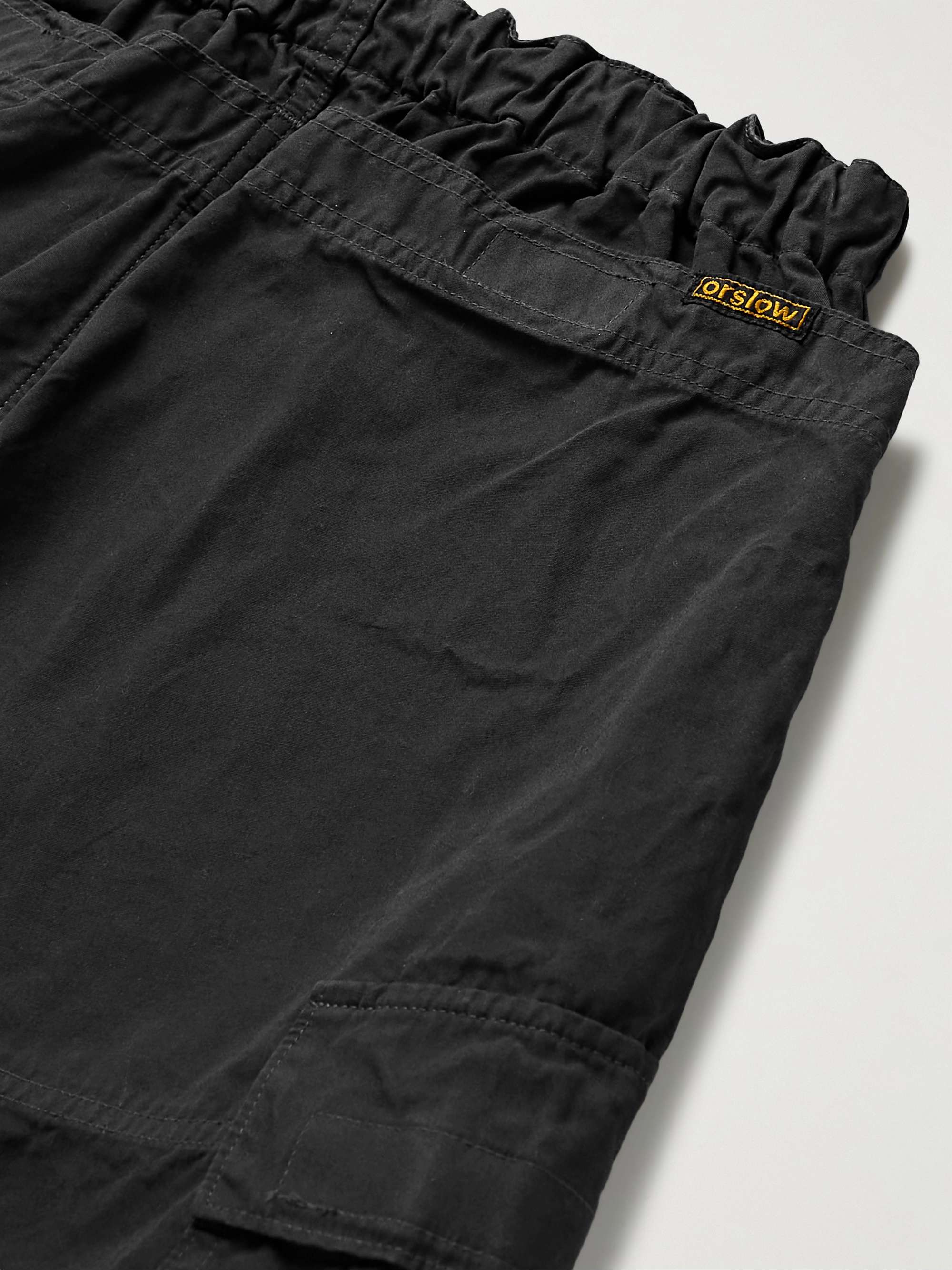 ORSLOW Straight-Leg Cotton-Poplin Drawstring Cargo Trousers