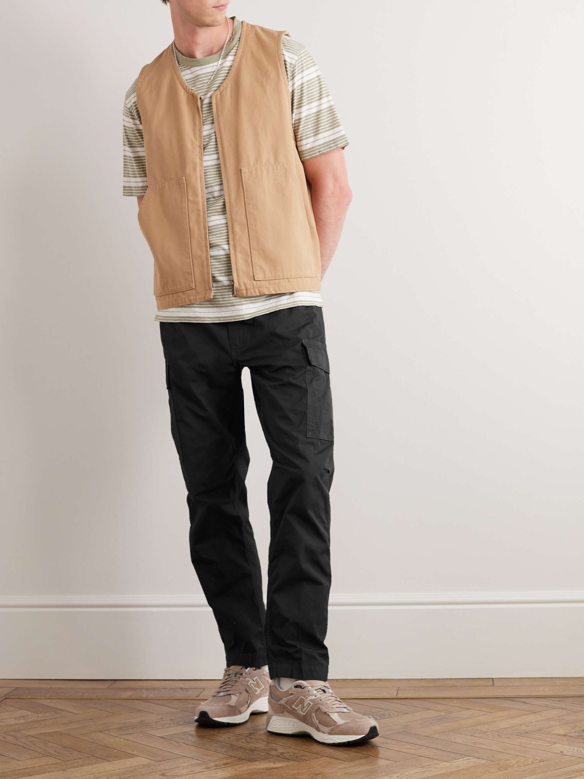 ORSLOW Straight-Leg Cotton-Poplin Drawstring Cargo Trousers
