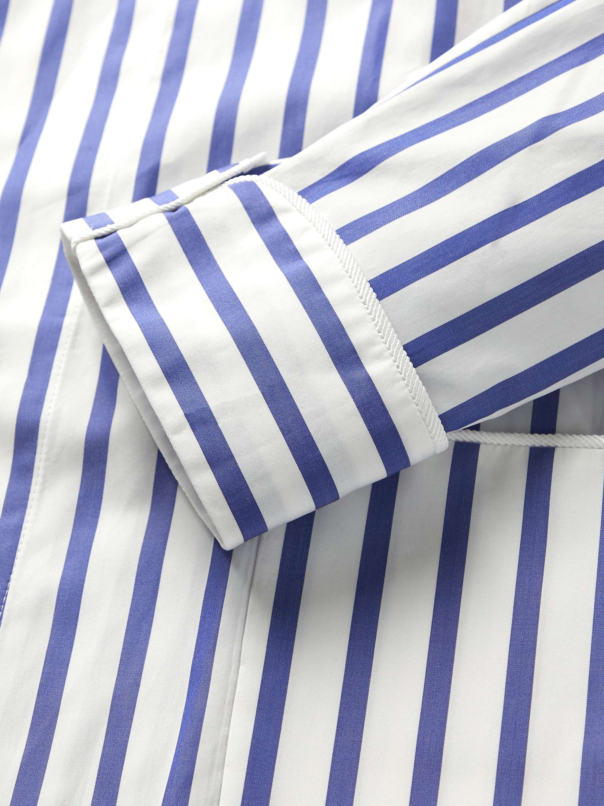 PAUL STUART Piped Striped Cotton-Broadcloth Robe