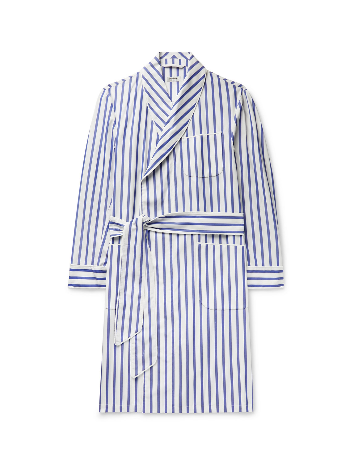 Piped Striped Cotton-Broadcloth Robe