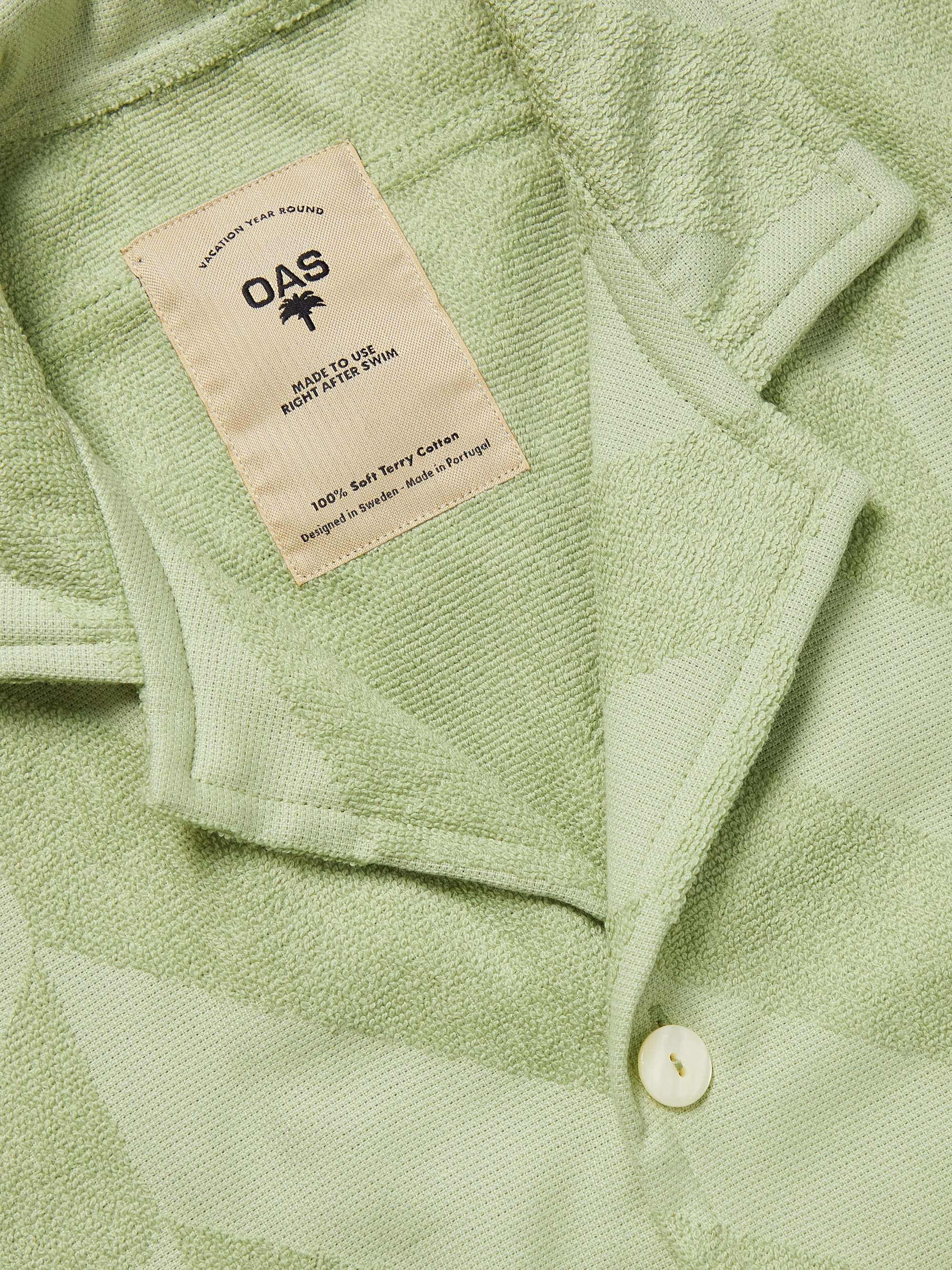 OAS Camp-Collar Cotton-Terry Jacquard Shirt