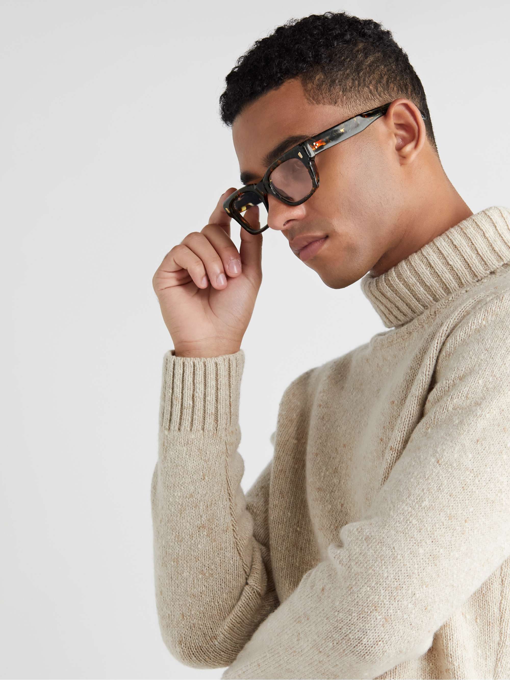 CUTLER AND GROSS 1391 Square-Frame Tortoiseshell Acetate Optical Glasses