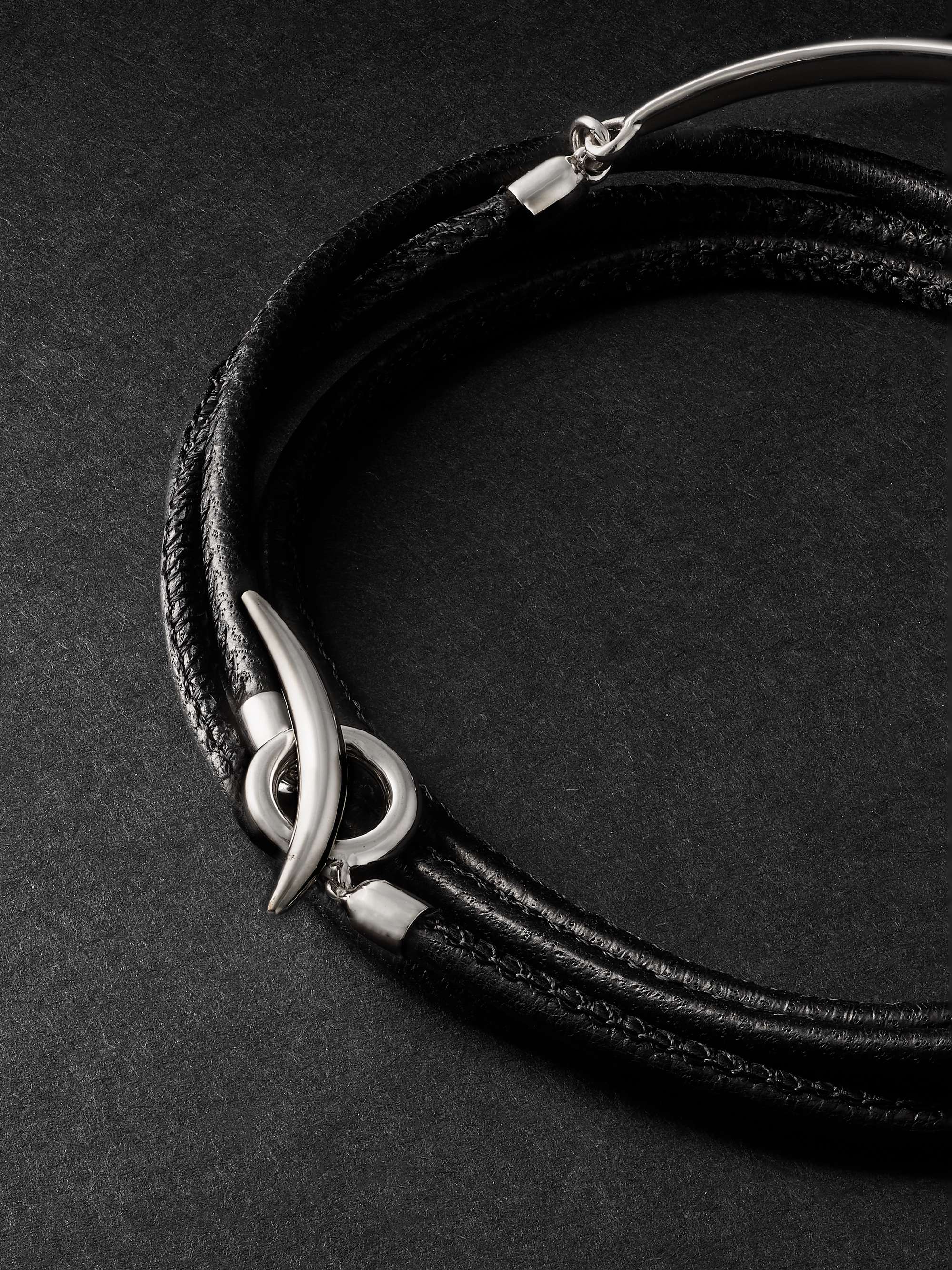 SHAUN LEANE Sterling Silver and Leather Wrap Bracelet