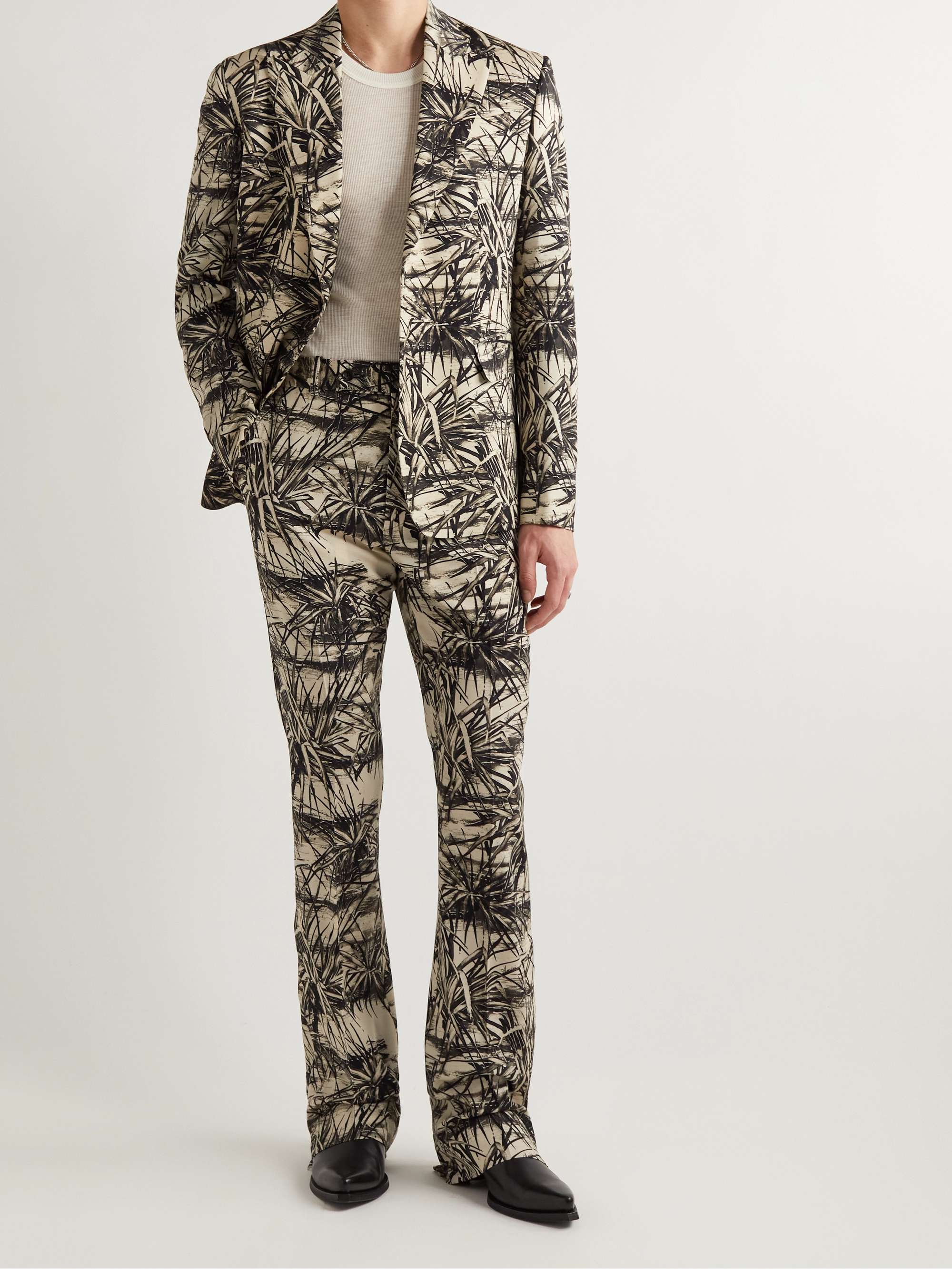 AMIRI Aloha Pleated Printed Wool-Blend Suit Trousers