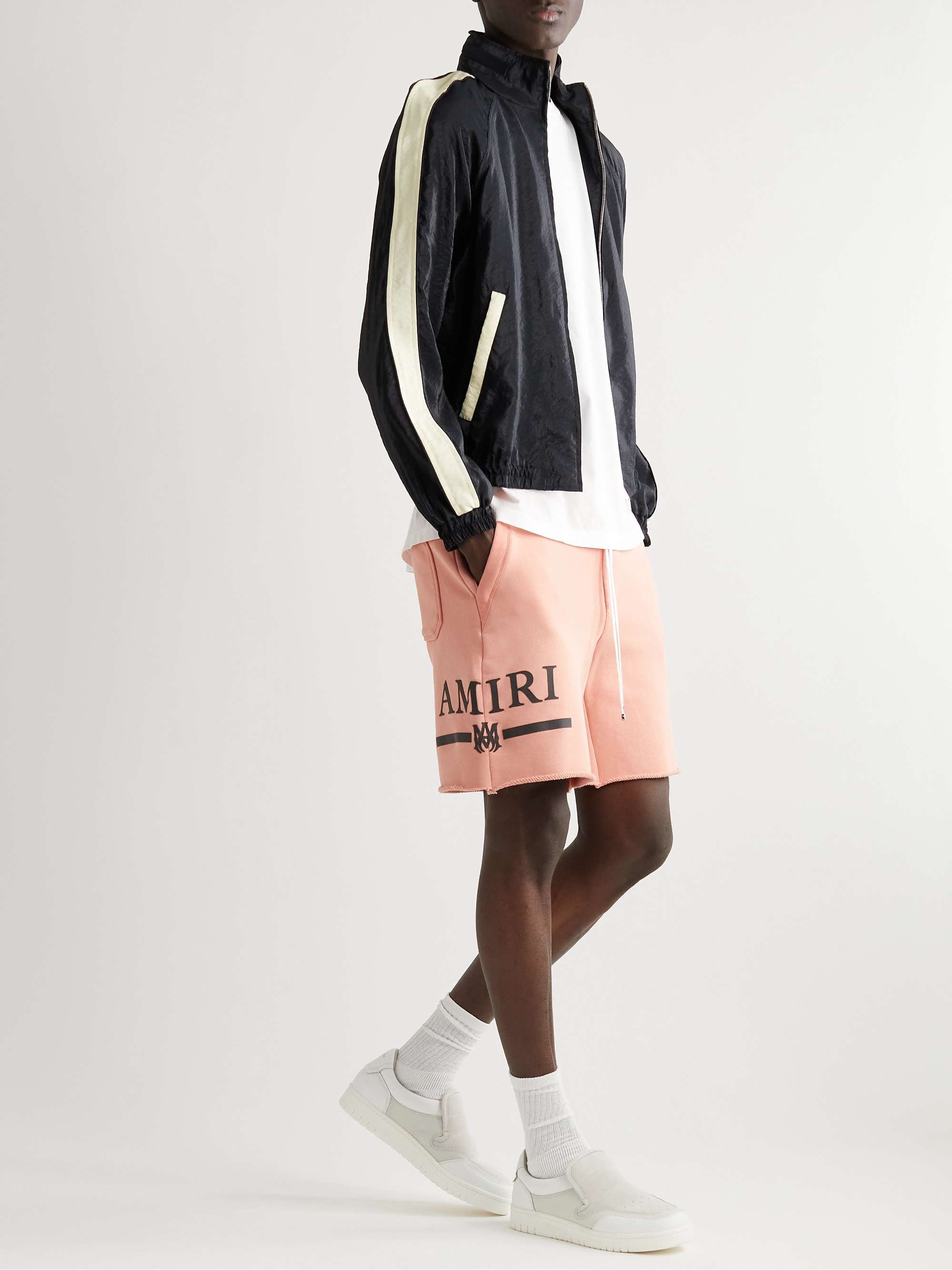 AMIRI Straight-Leg Logo-Print Cotton-Jersey Drawstring Shorts