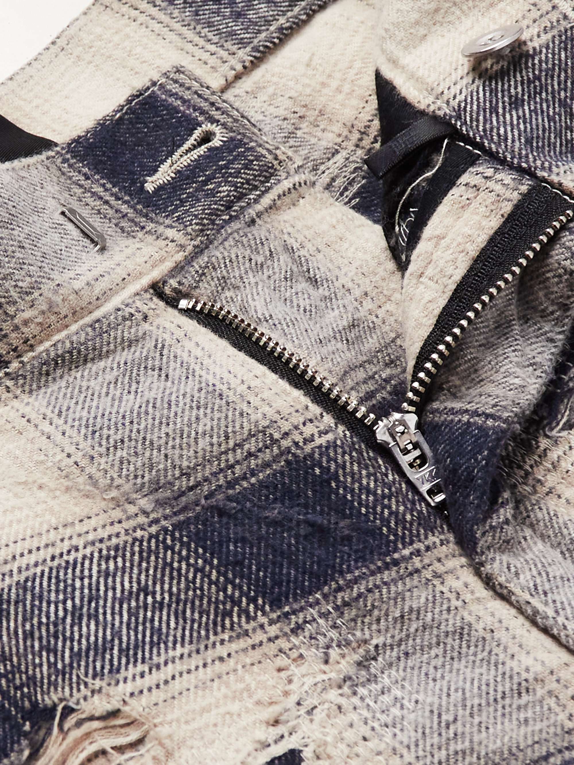 GIVENCHY Straight-Leg Distressed Checked Jeans