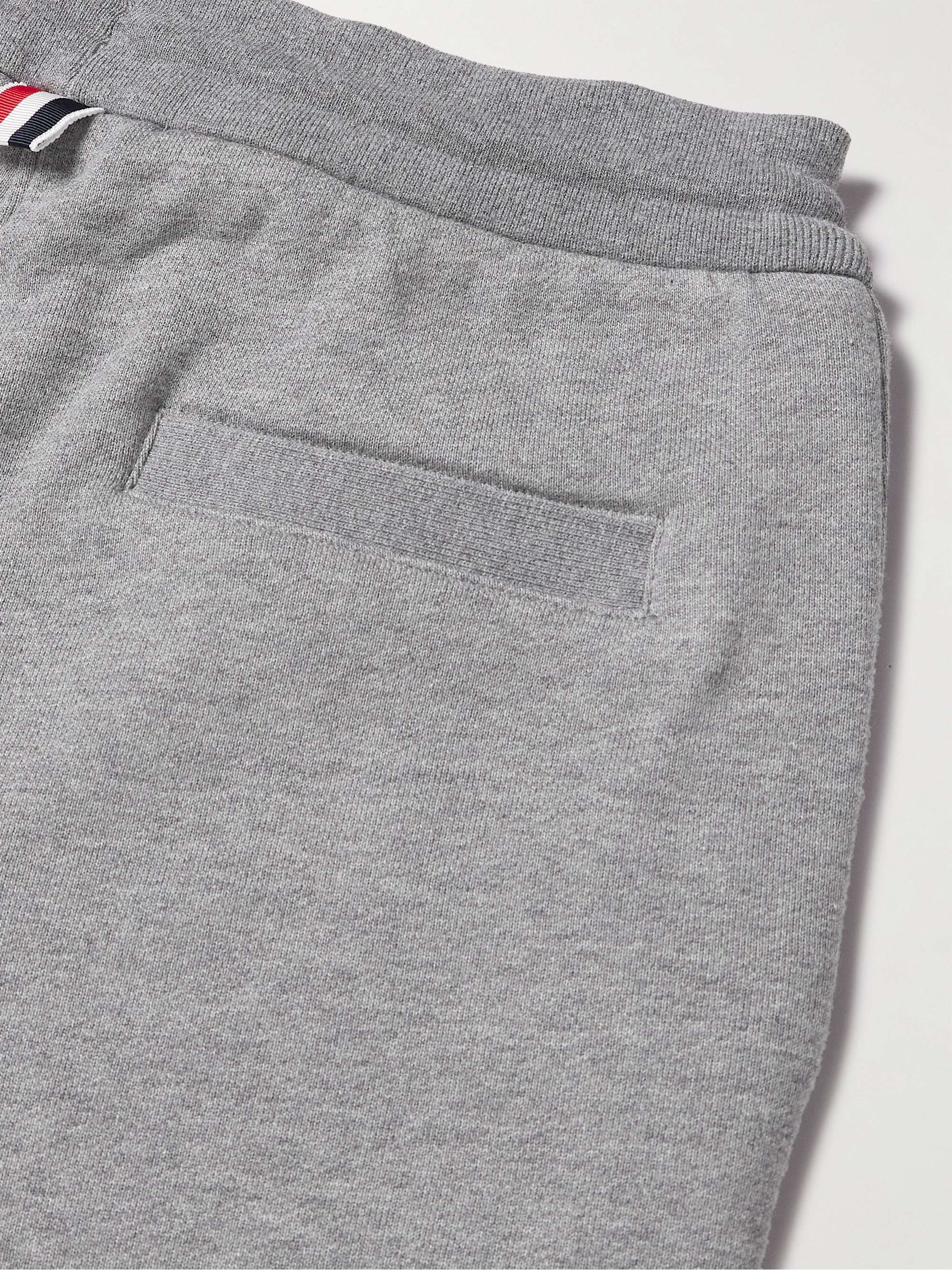 THOM BROWNE Straight-Leg Striped Cotton-Jersey Drawstring Shorts