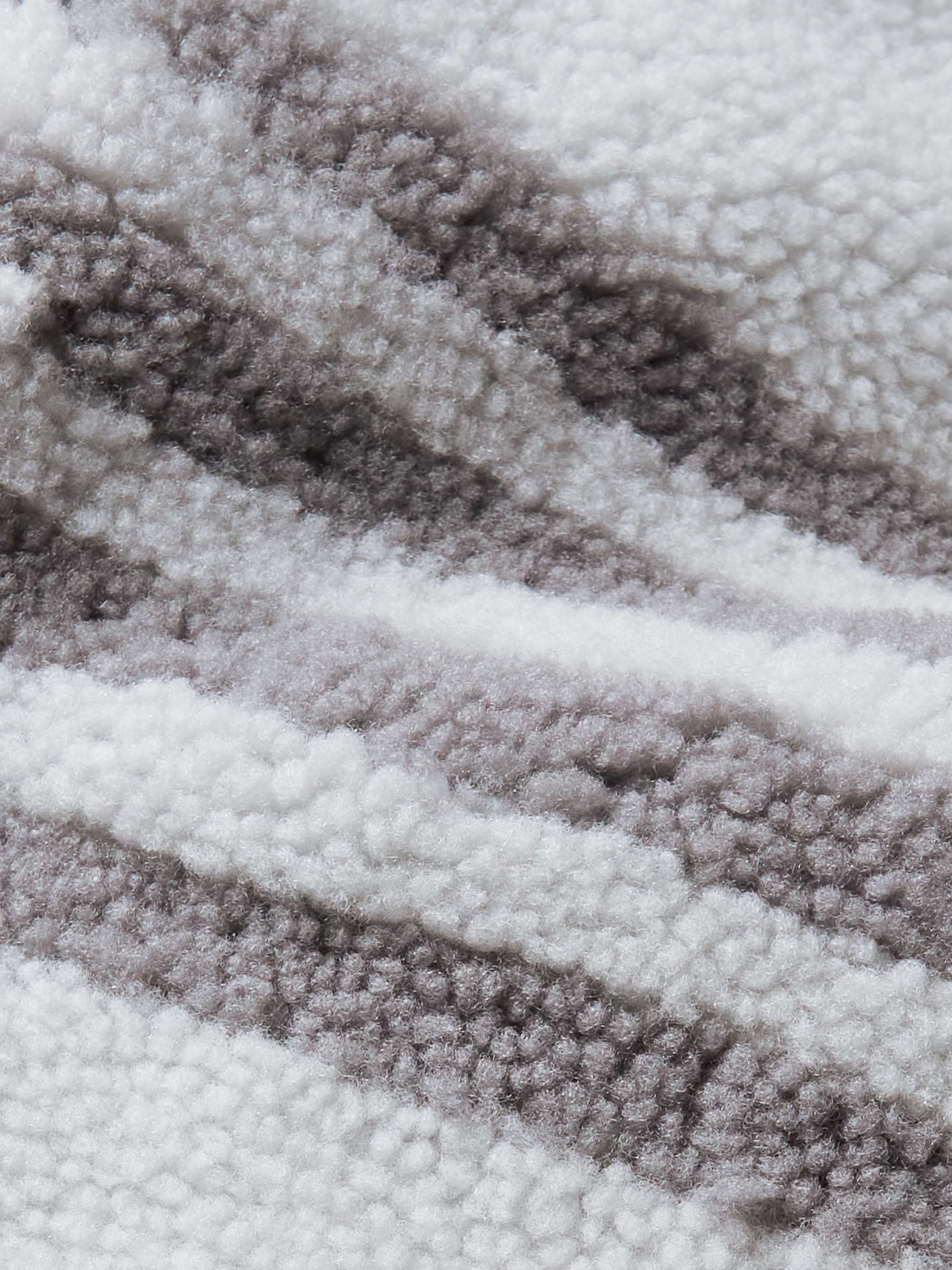 THOM BROWNE Oversized Striped Shearling Jacket