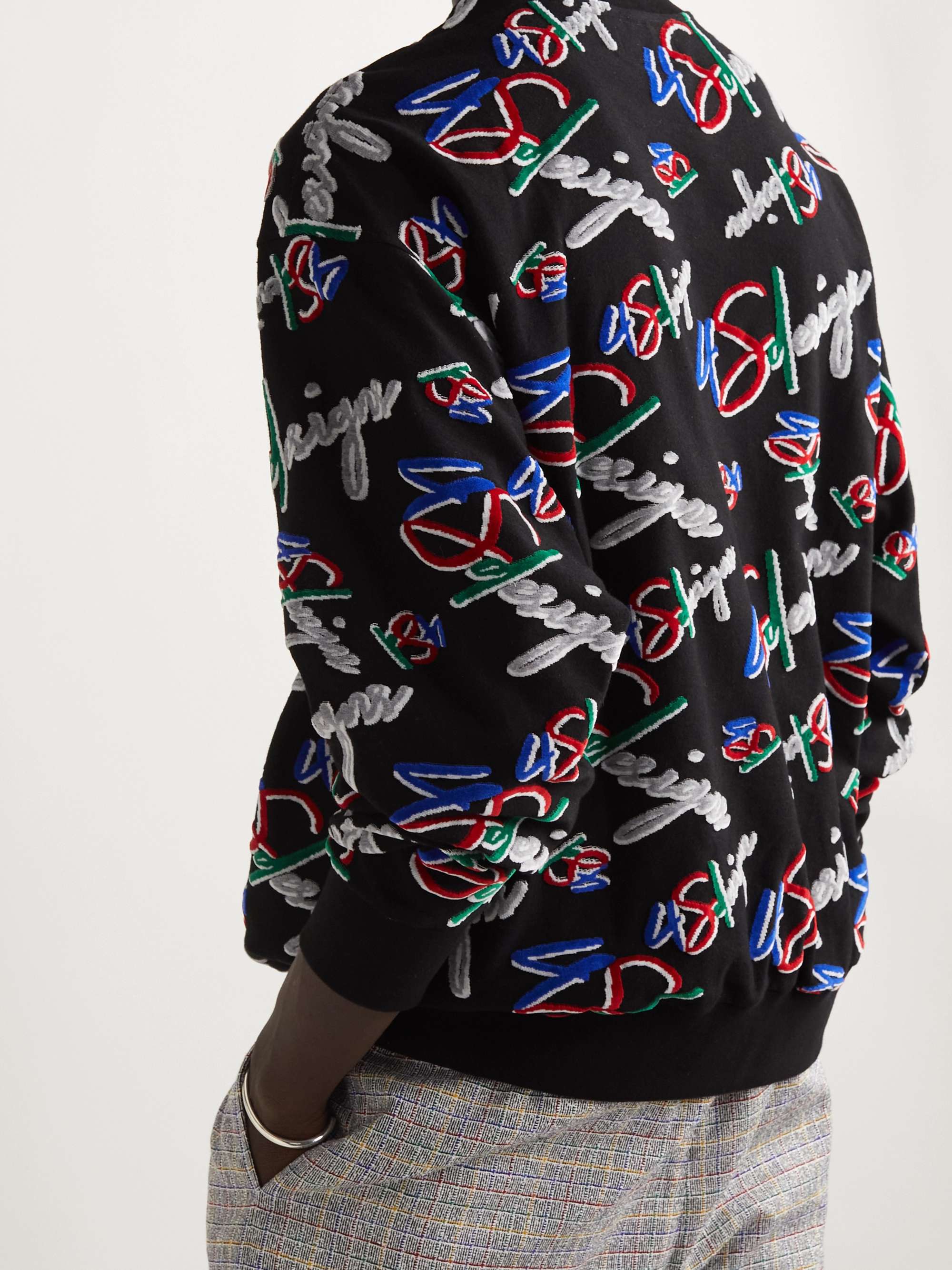 4SDESIGNS Logo-Jacquard Cotton-Jersey Sweatshirt