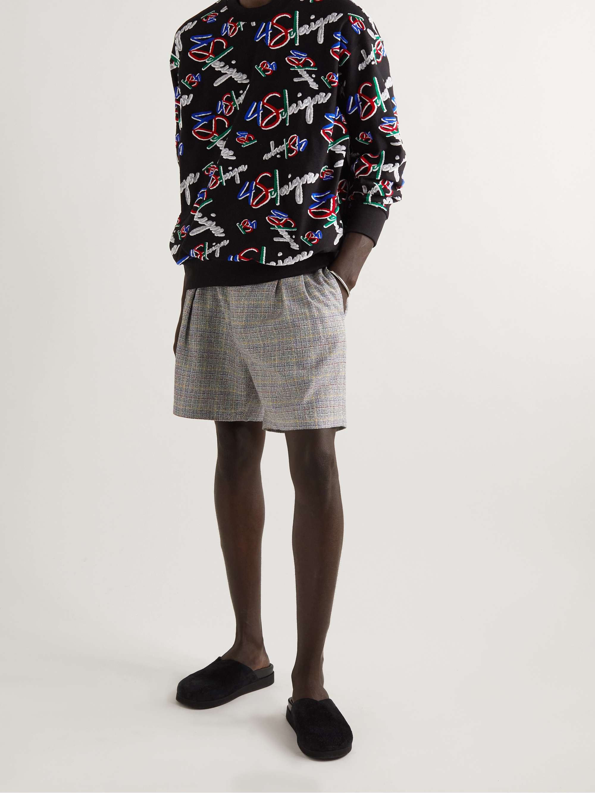 4SDESIGNS Logo-Jacquard Cotton-Jersey Sweatshirt