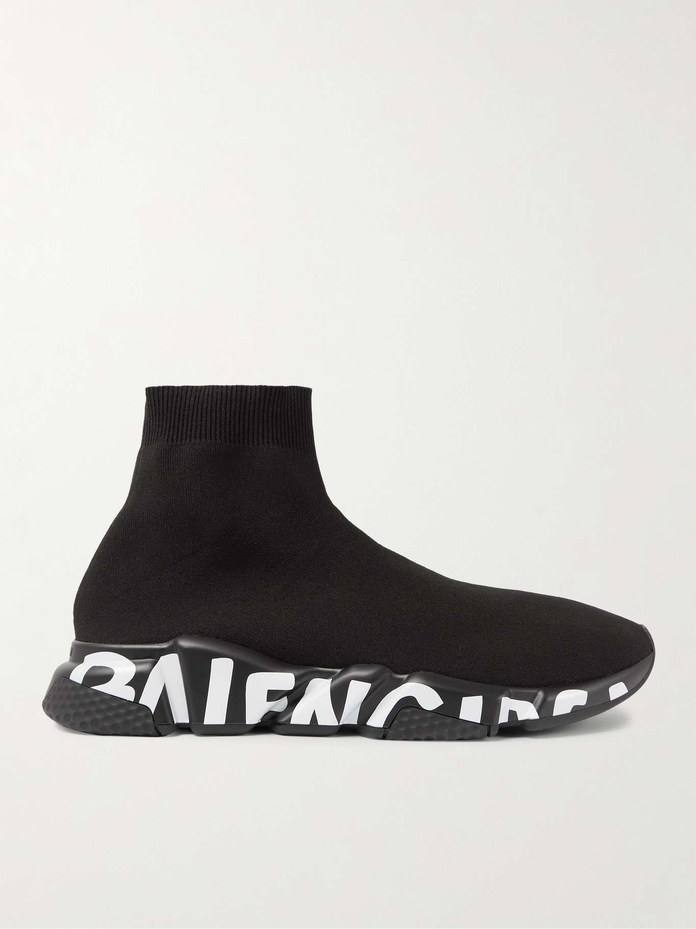 BALENCIAGA Speed Sock Logo-Print Stretch-Knit Slip-On Sneakers for Men ...