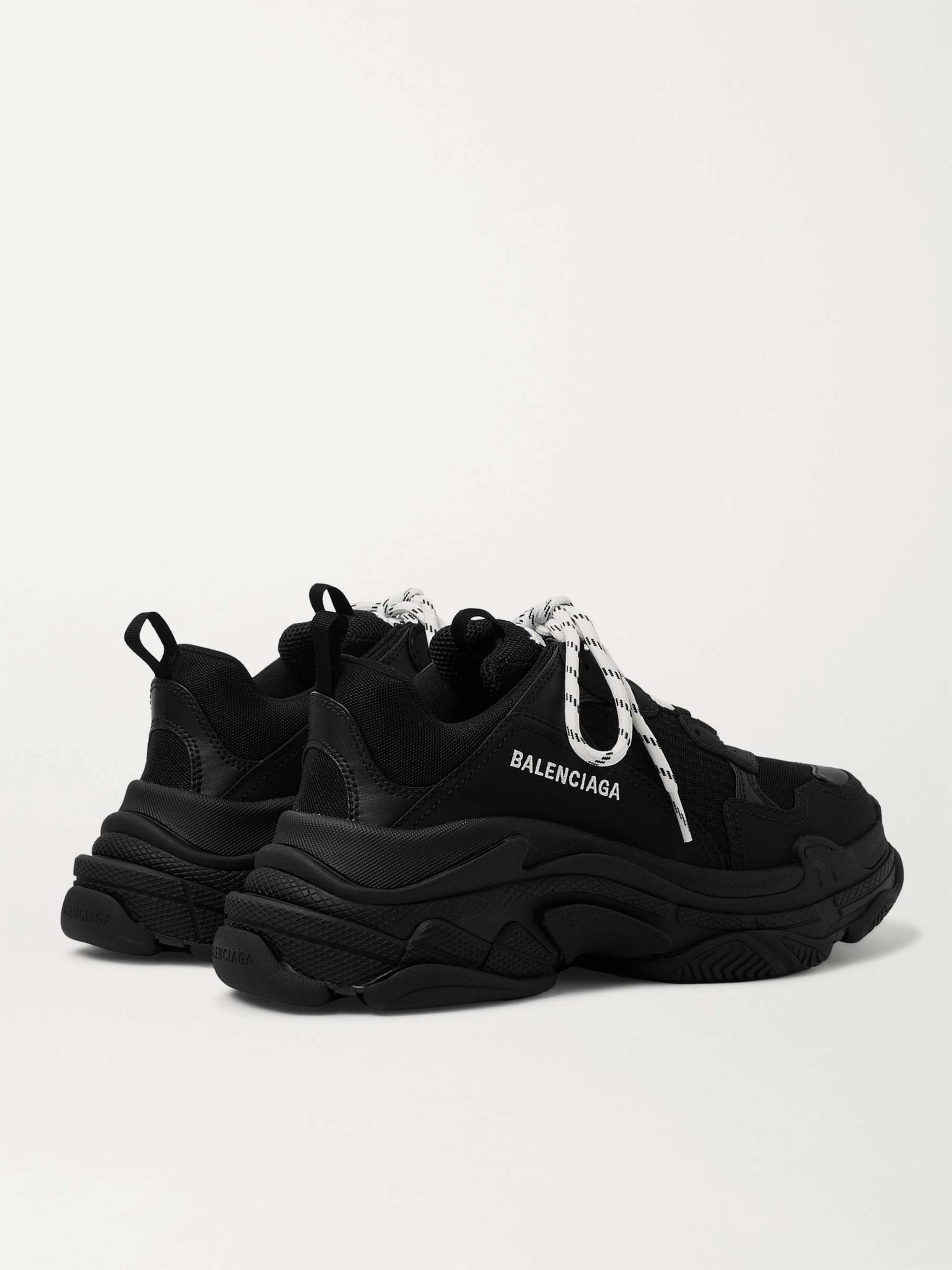 BALENCIAGA Triple S Mesh, Faux Nubuck and Faux Leather Sneakers