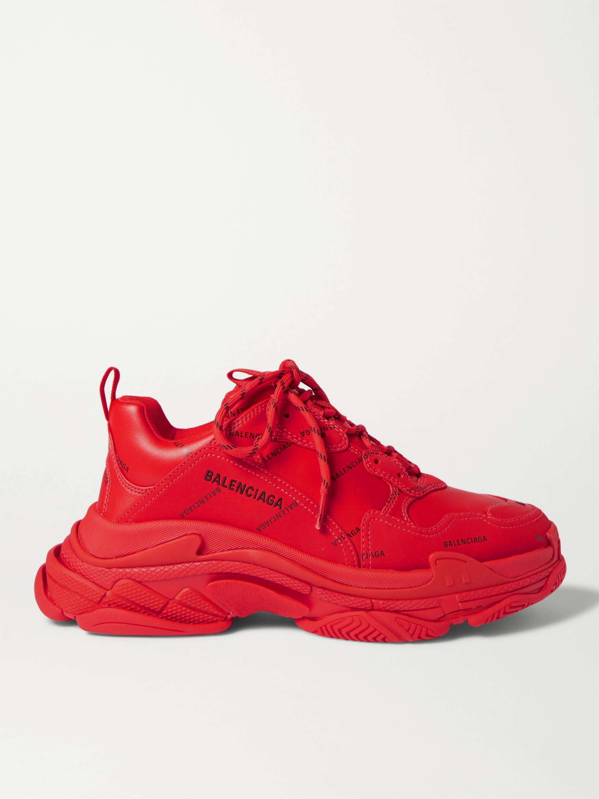 BALENCIAGA Triple S Logo-Print Faux Leather Sneakers for Men | PORTER