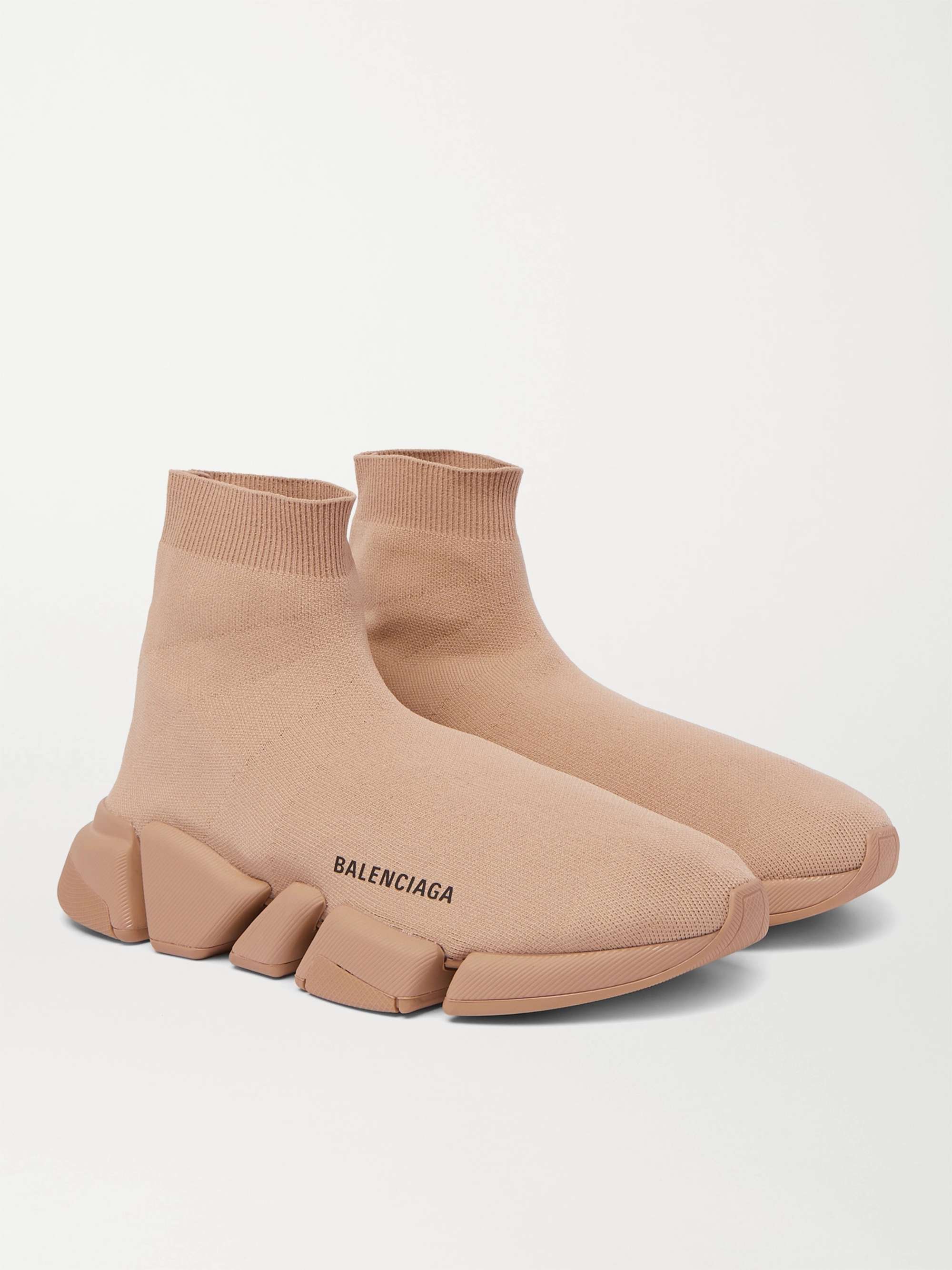 BALENCIAGA Speed 2.0 Logo-Print Stretch-Knit Slip-On for Men | MR PORTER