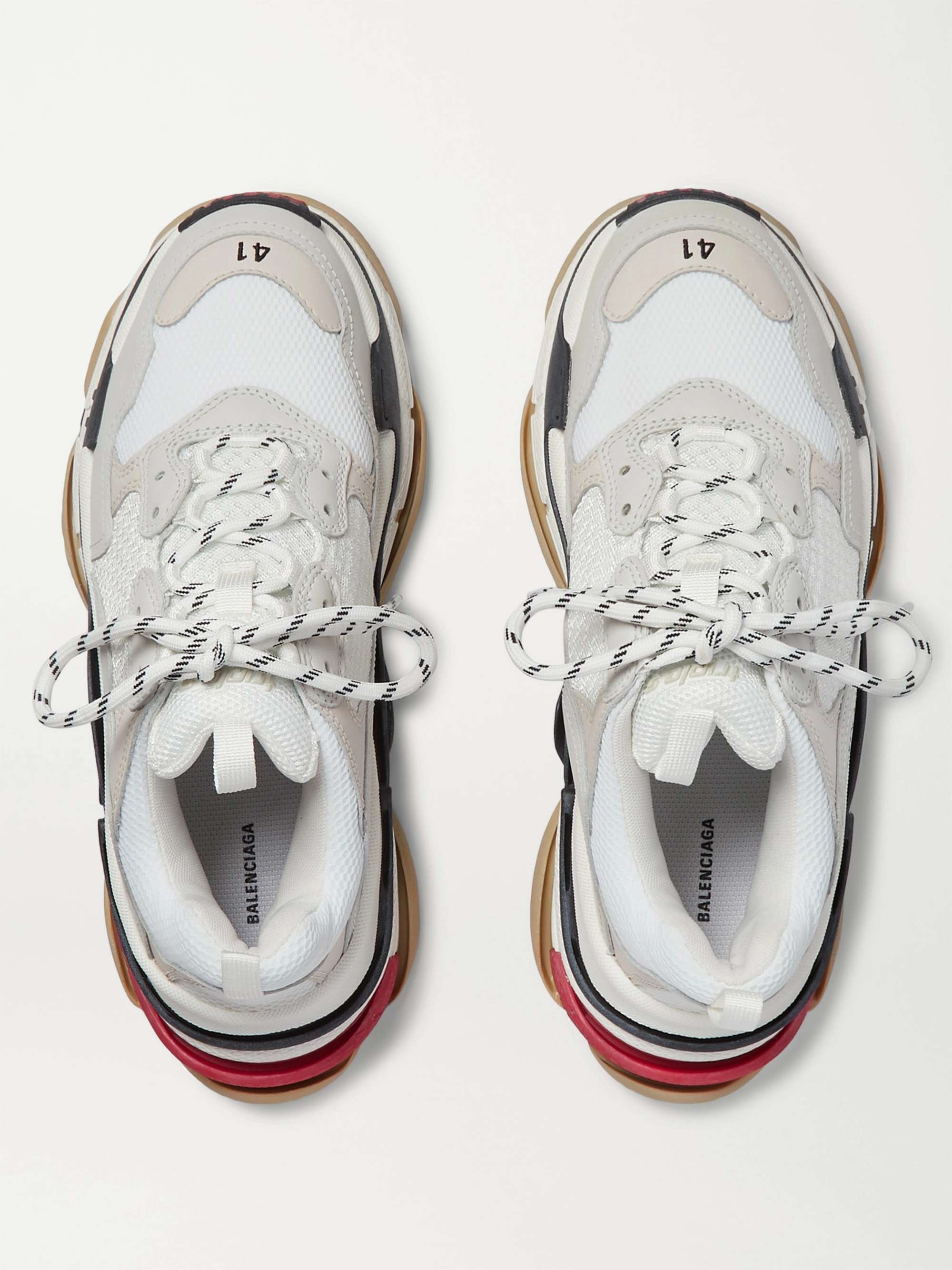 Triple S Mesh, Faux Nubuck and Faux Leather Sneakers