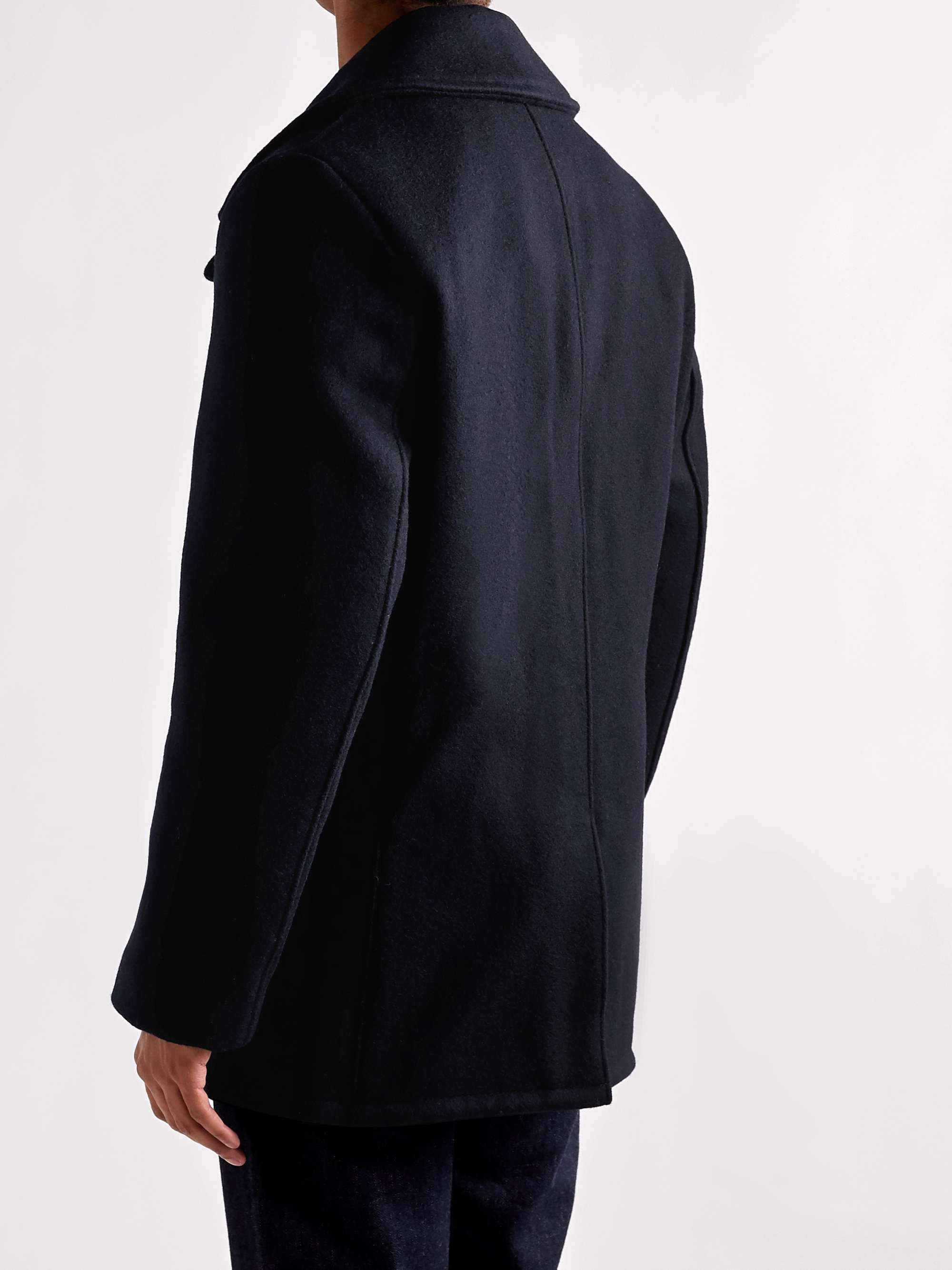 SCHOTT Melton Wool-Blend Peacoat