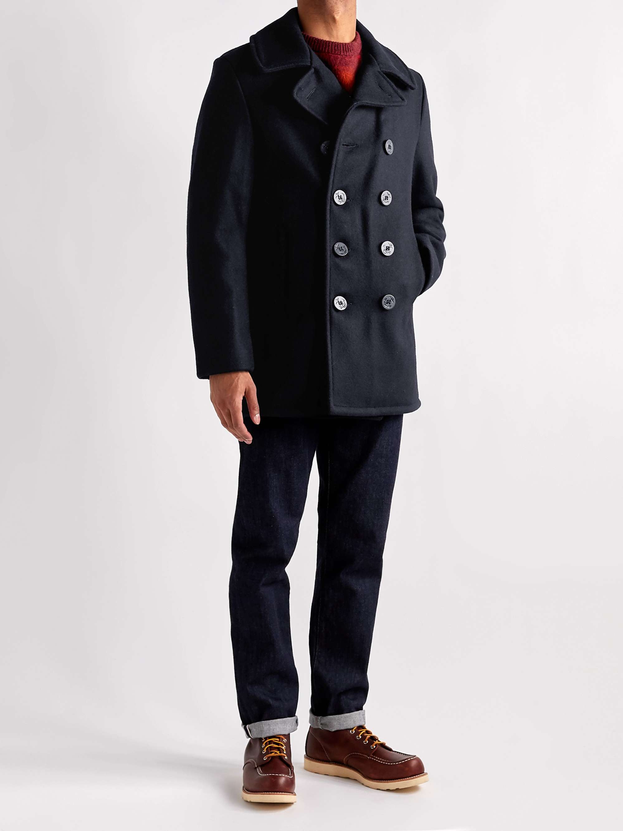 Melton Wool-Blend Peacoat