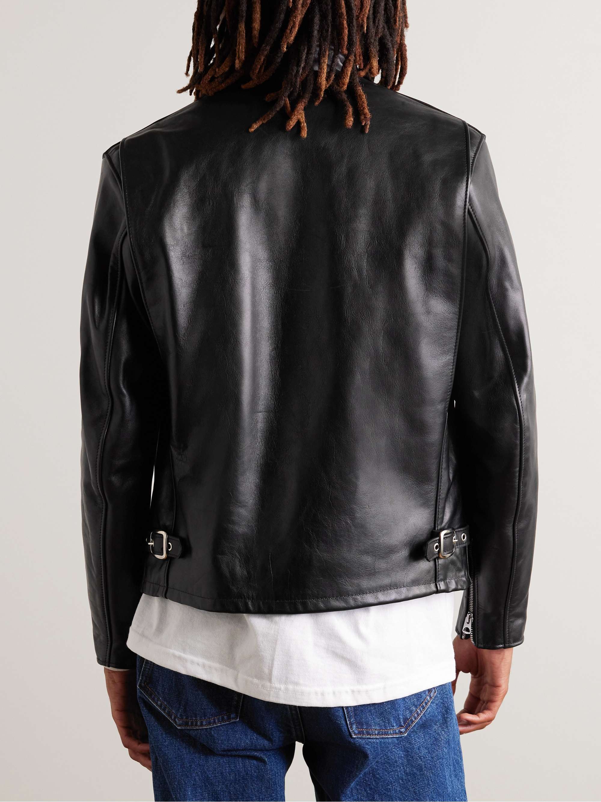 SCHOTT Classic Racer Slim-Fit Leather Biker Jacket