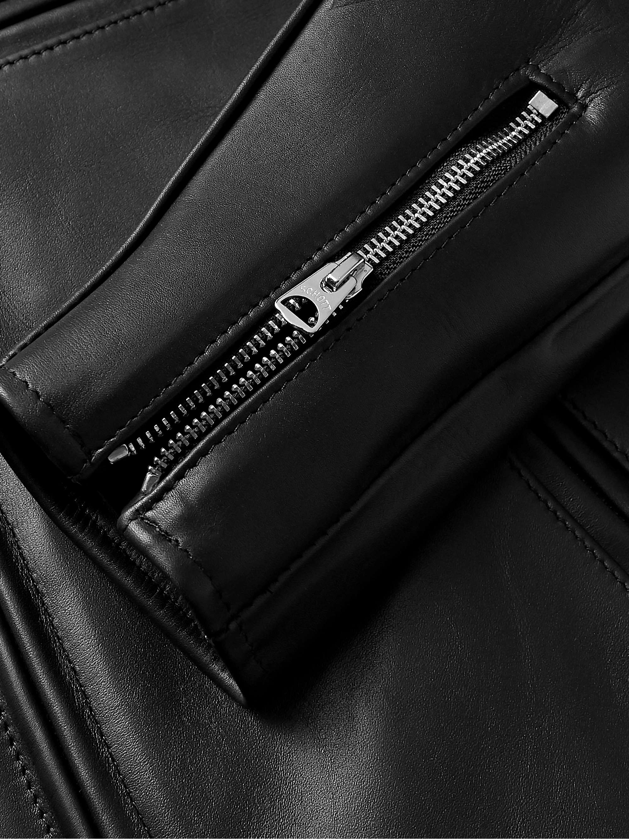 SCHOTT Classic Racer SlimFit Leather Biker Jacket for Men MR PORTER