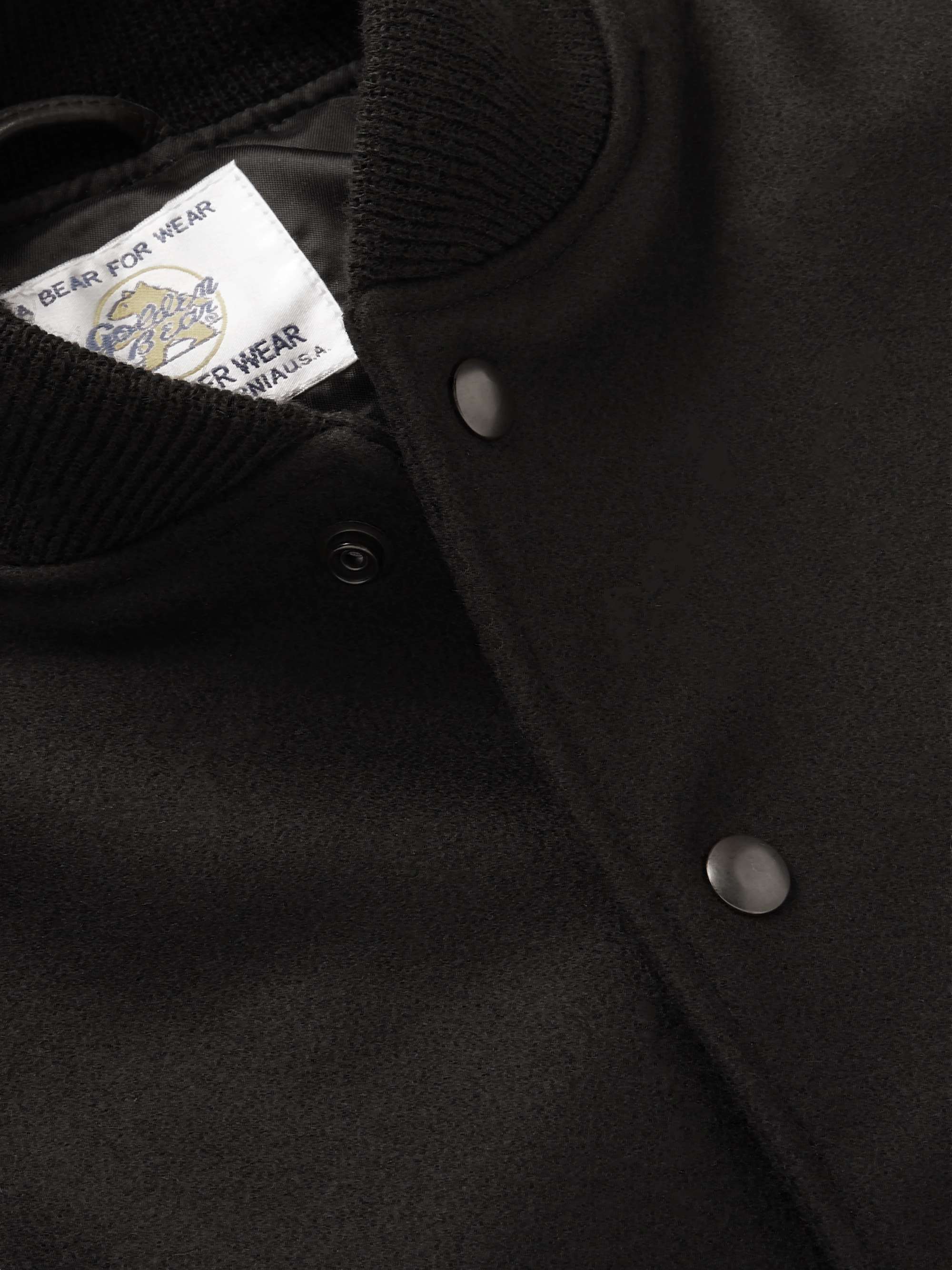 GOLDEN BEAR The Albany Wool-Blend and Leather Bomber Jacket