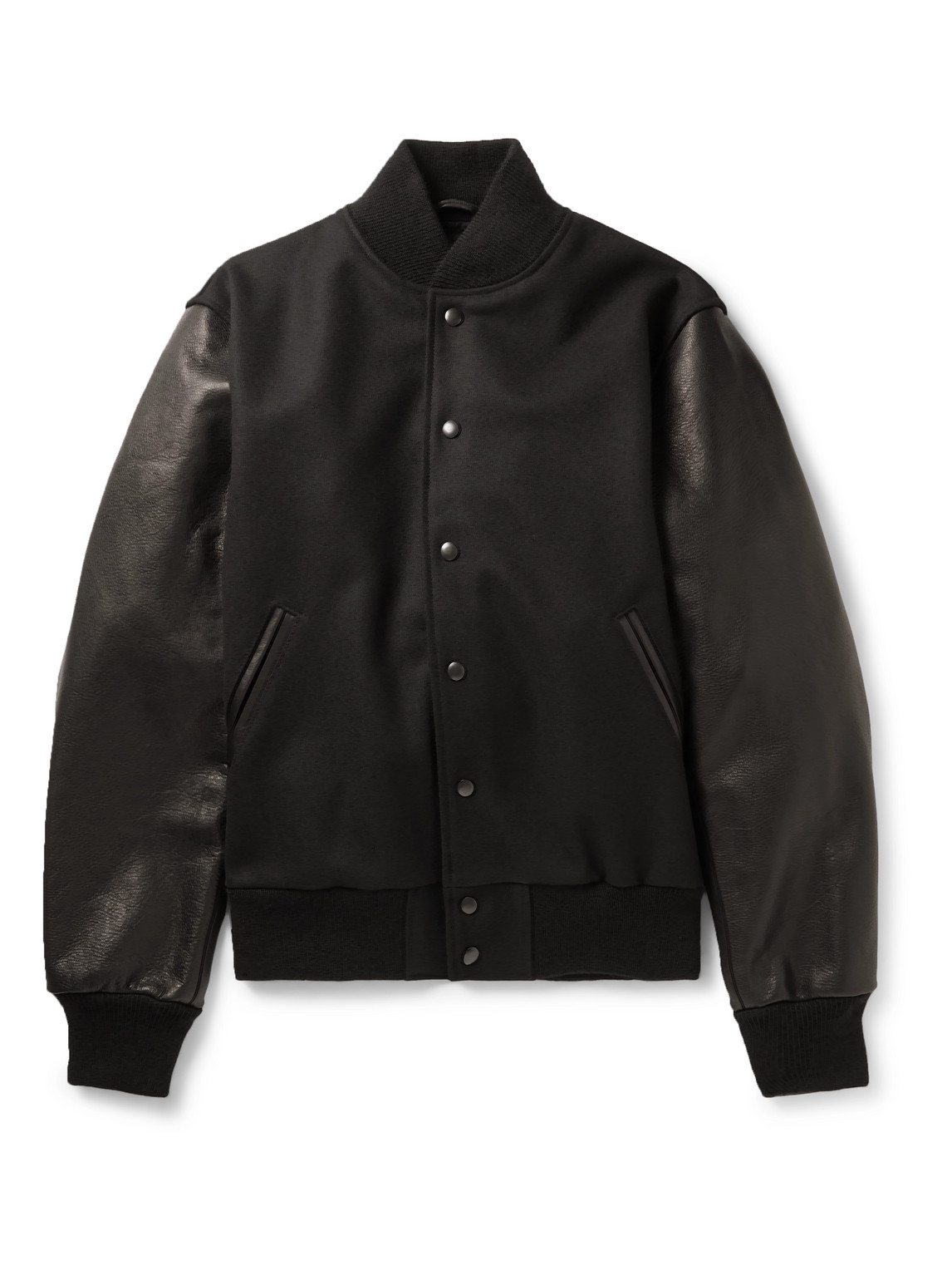 The Albany Wool-Blend and Leather Bomber Jacket