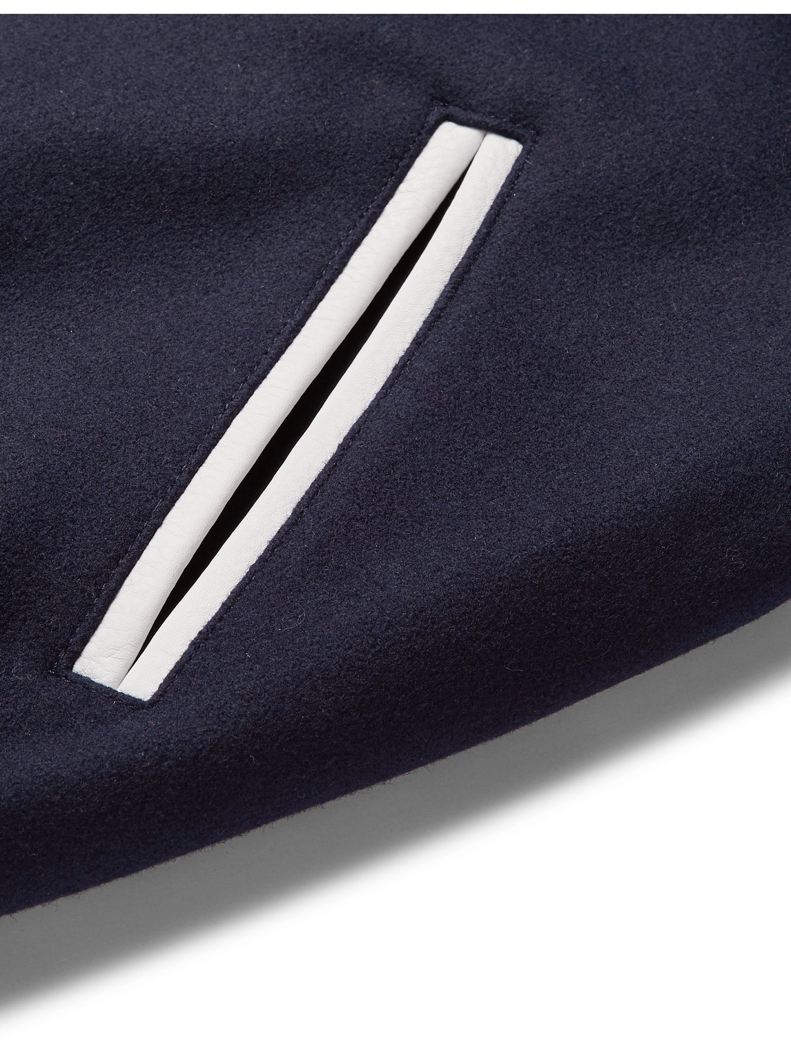 GOLDEN BEAR THE HAYES LEATHER-PANELLED WOOL-BLEND VARSITY JACKET