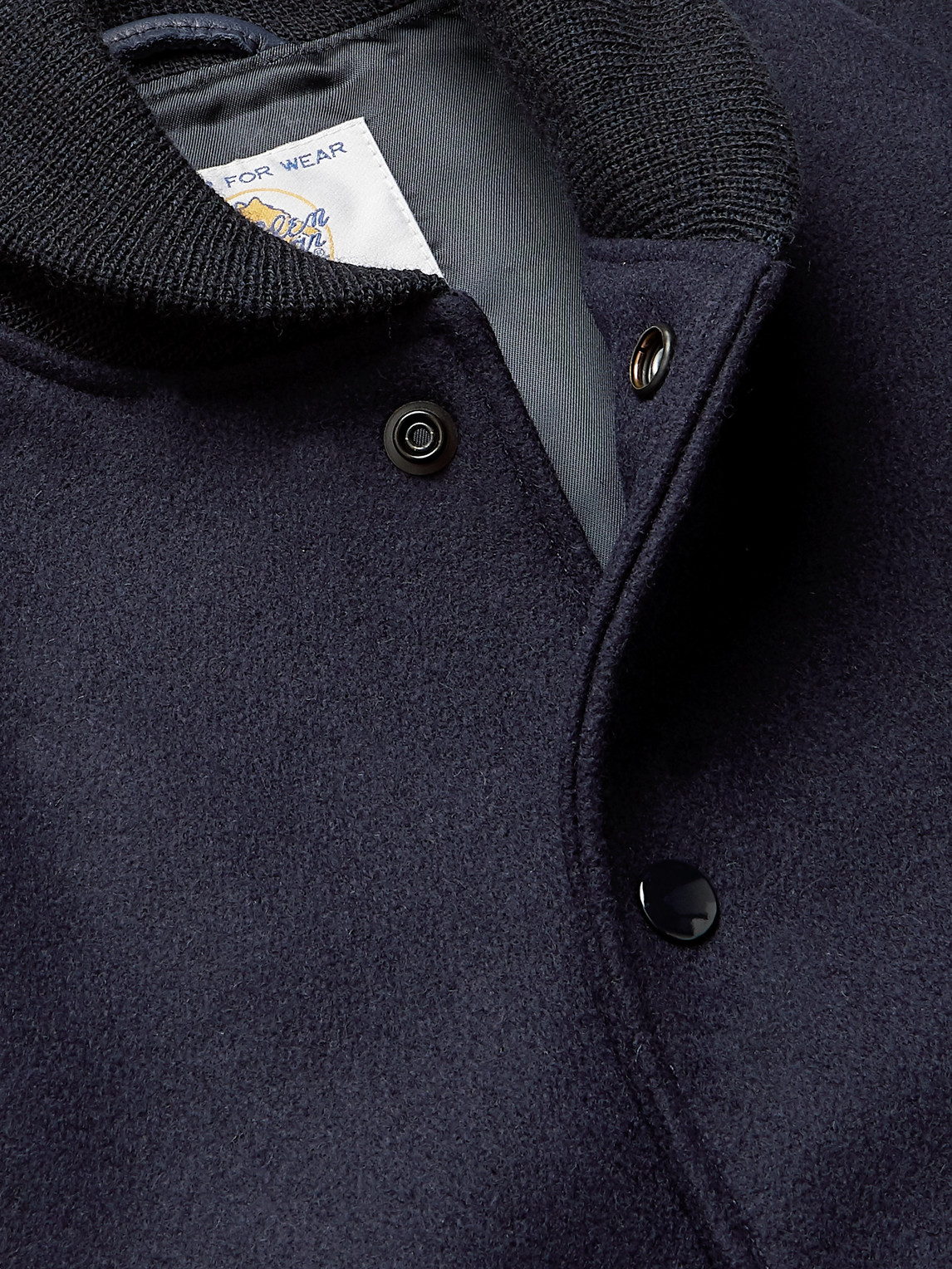 GOLDEN BEAR THE ALBANY WOOL-BLEND AND LEATHER VARSITY JACKET