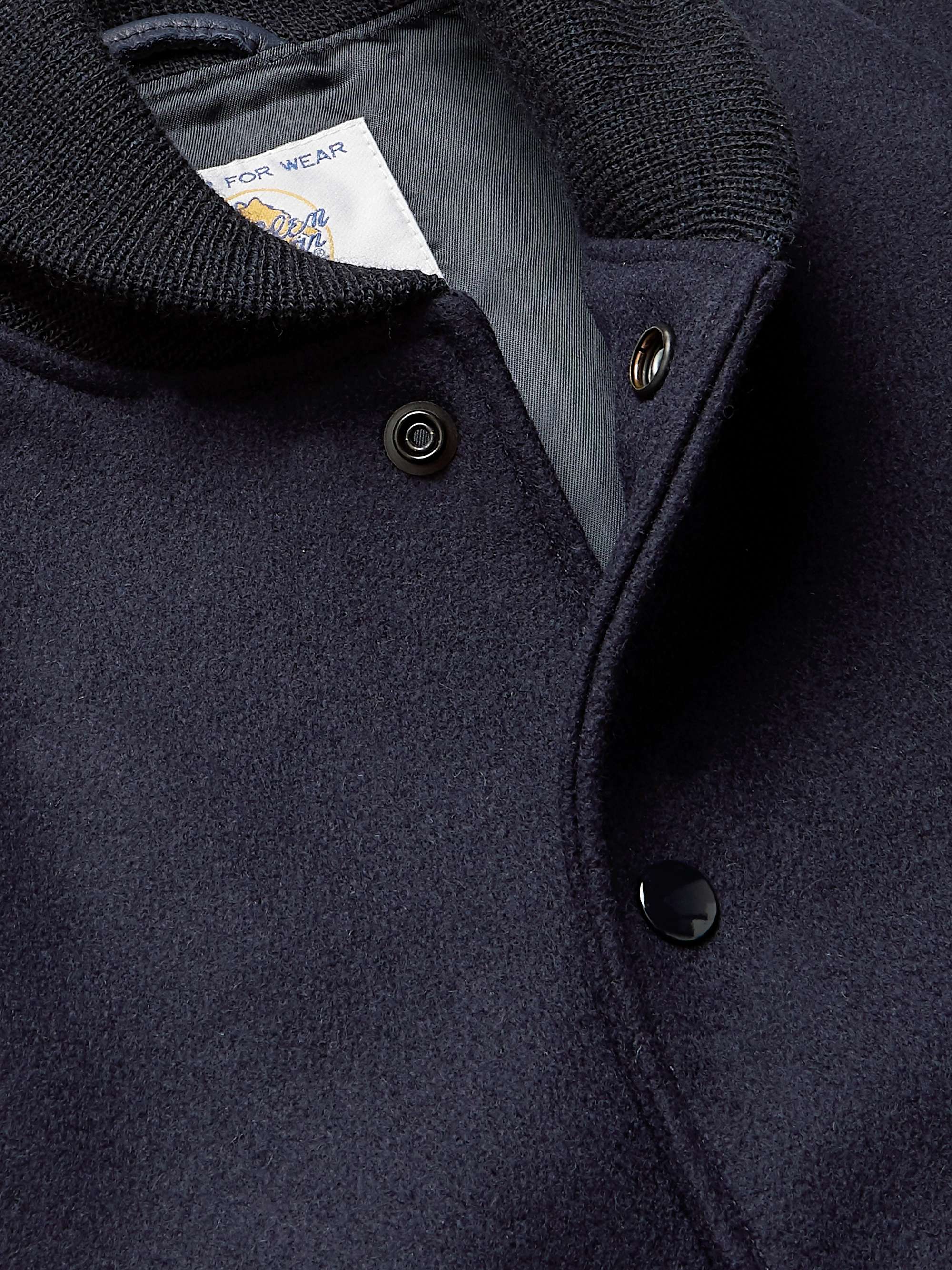 GOLDEN BEAR The Albany Wool-Blend and Leather Bomber Jacket