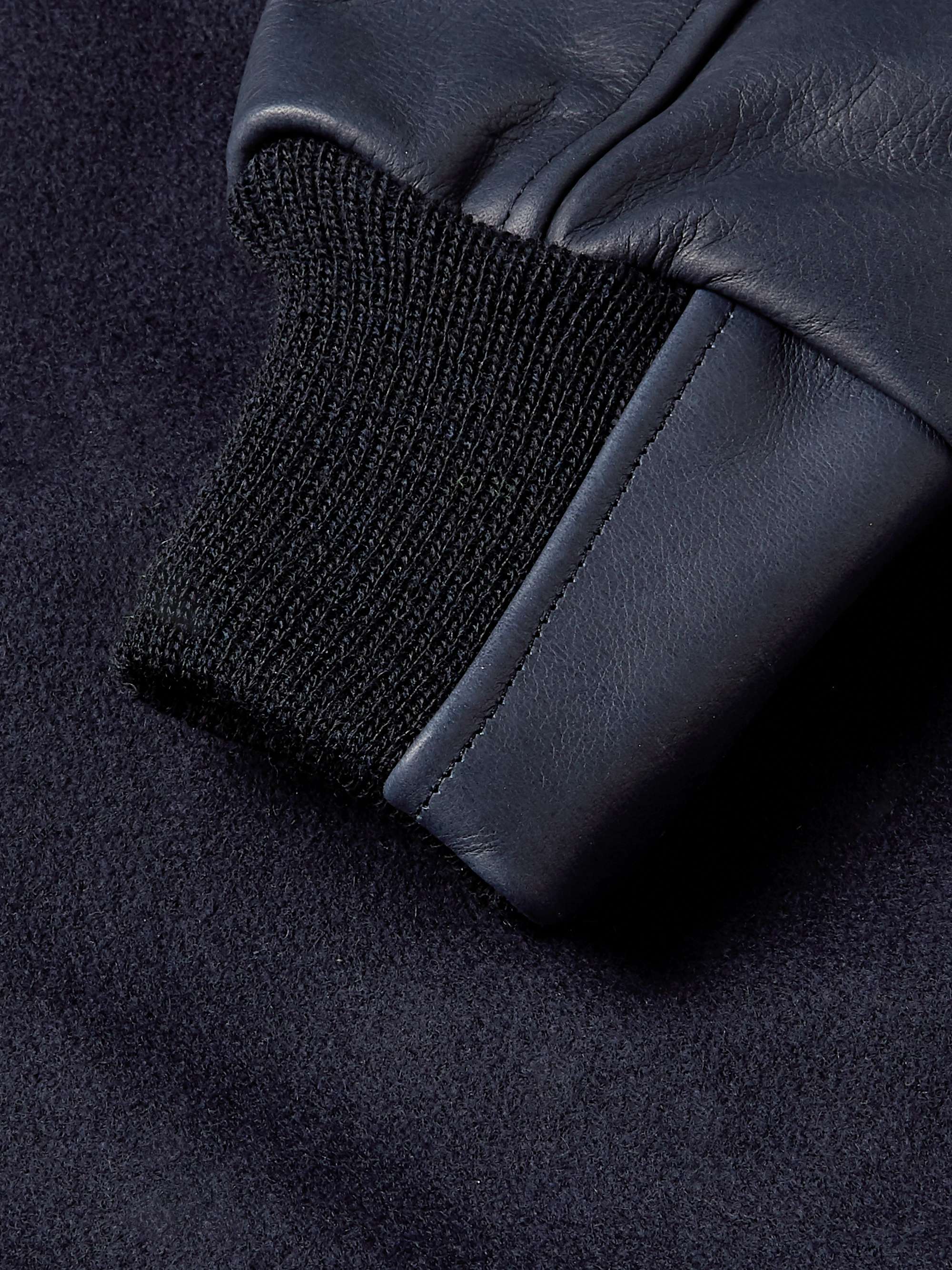 GOLDEN BEAR The Albany Wool-Blend and Leather Bomber Jacket