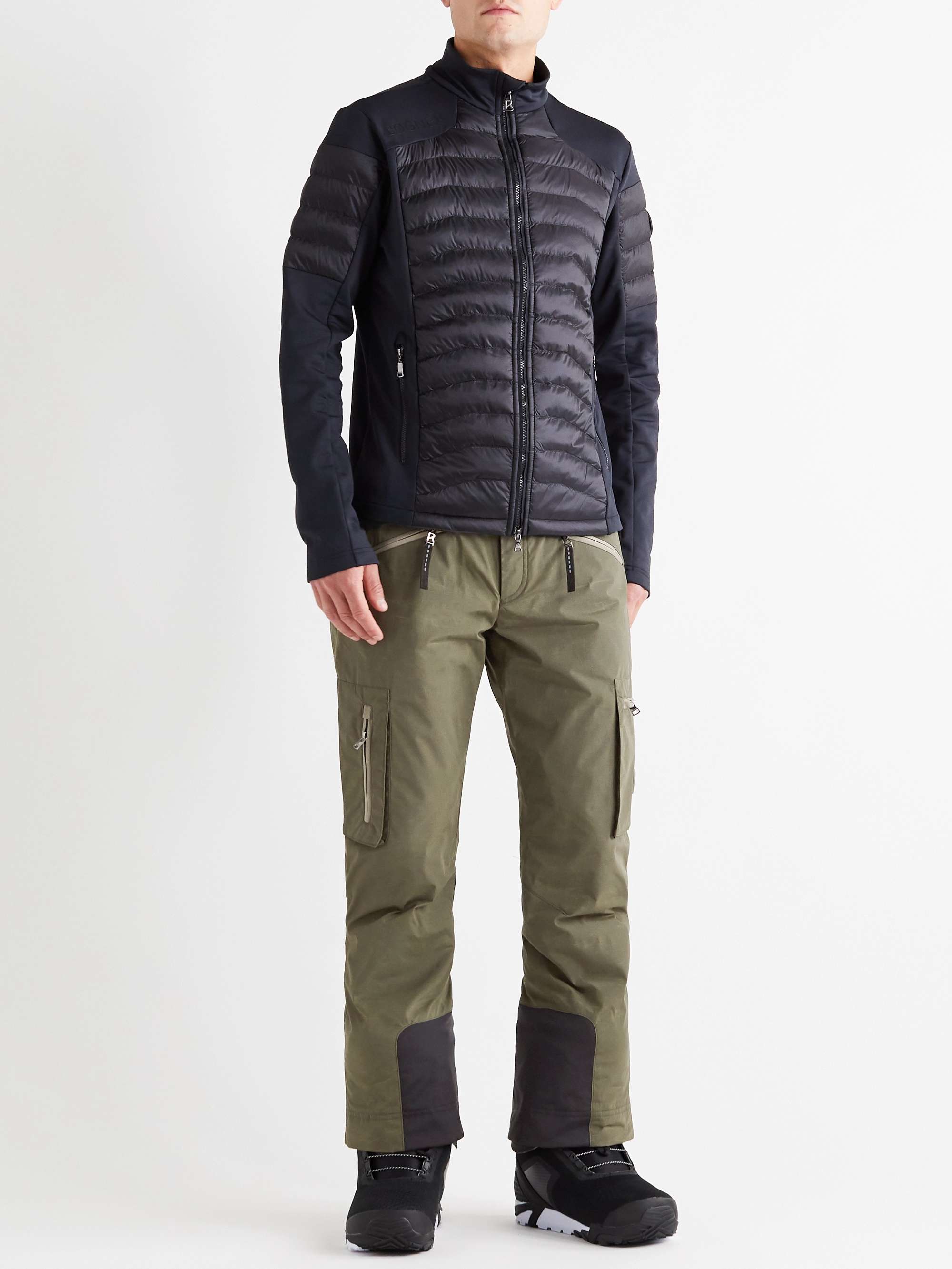 BOGNER Cortez Grosgrain-Trimmed Padded Cotton-Blend Canvas Ski Trousers ...