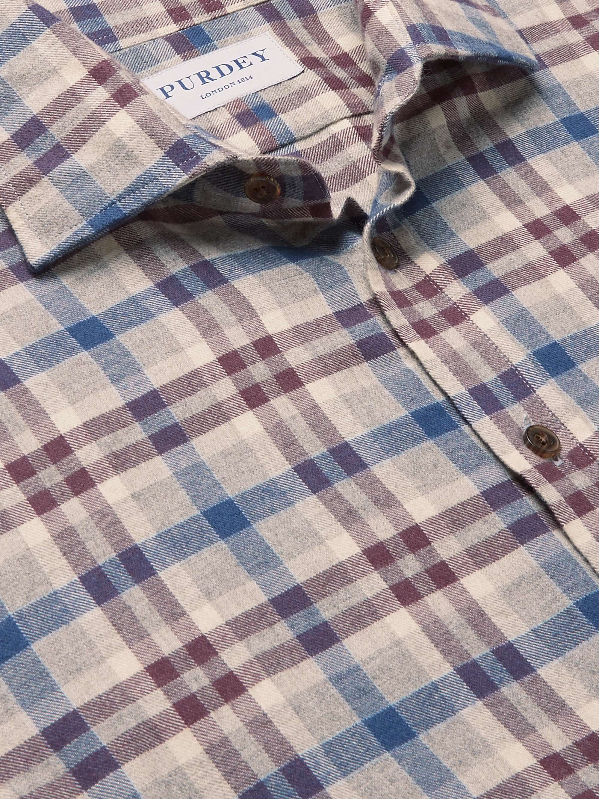 PURDEY Checked Cotton and Wool-Blend Flannel Shirt