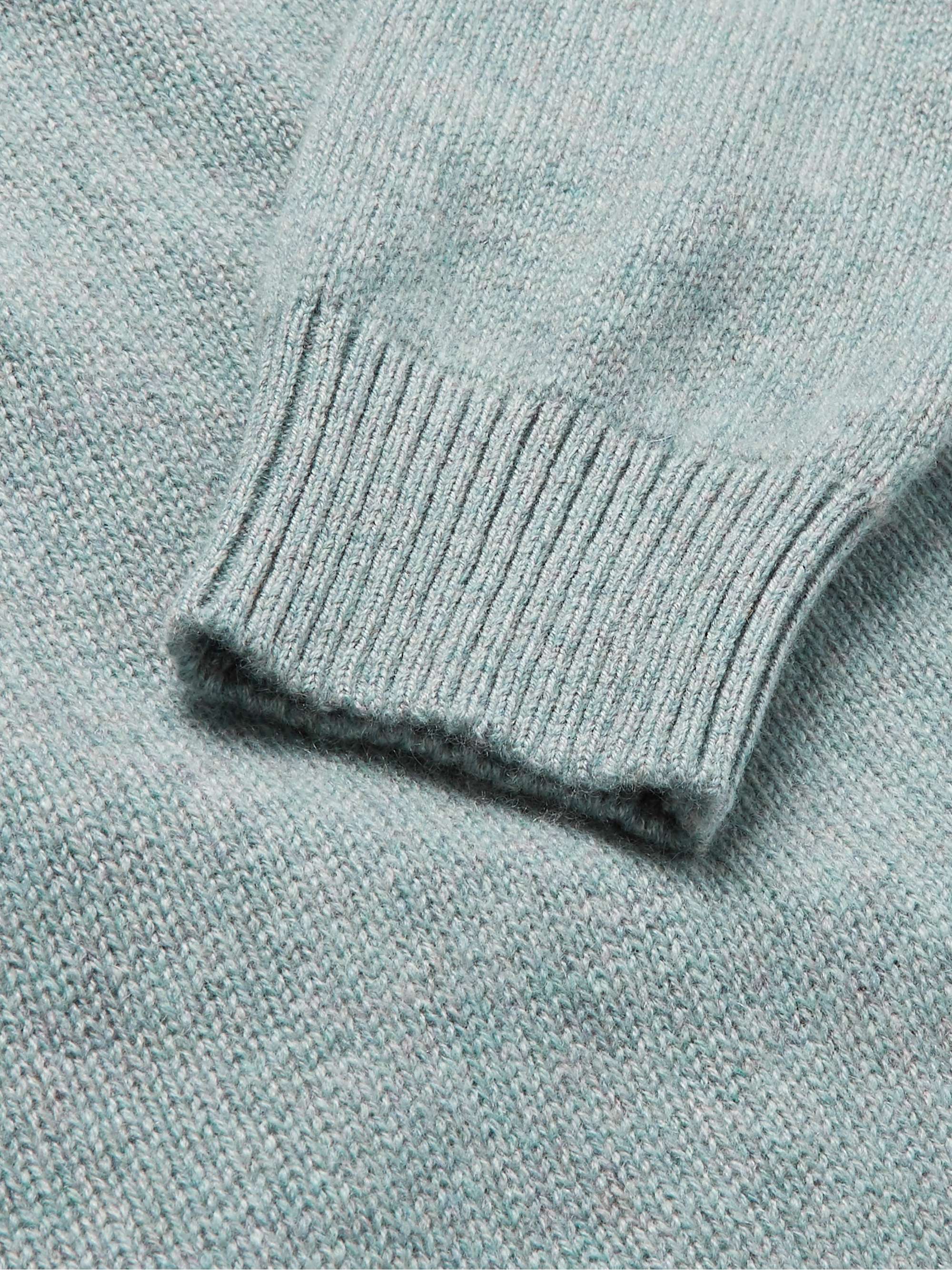 PURDEY Slim-Fit Mélange Cashmere Half-Zip Sweater
