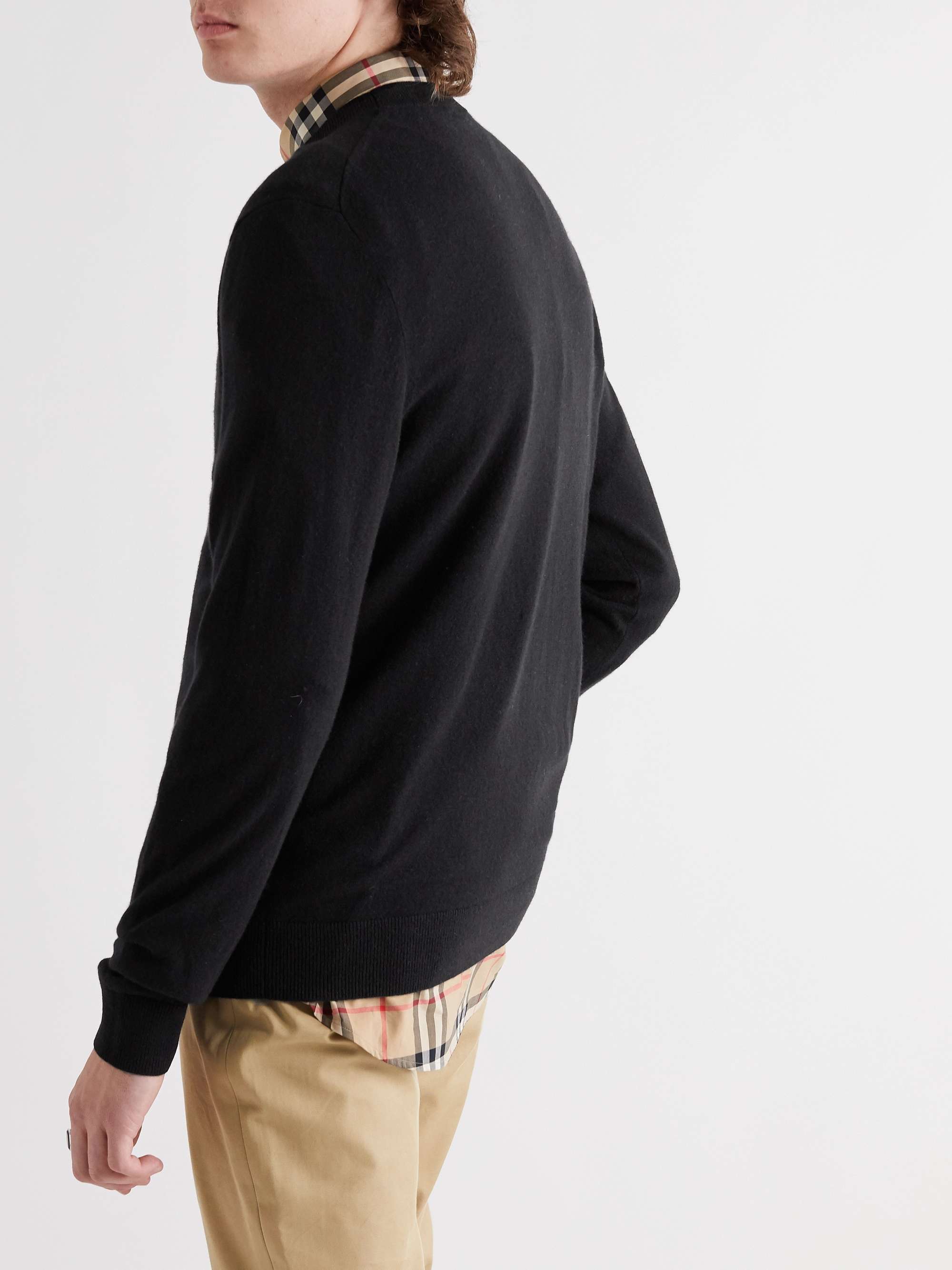 BURBERRY Logo-Embroidered Cashmere Sweater