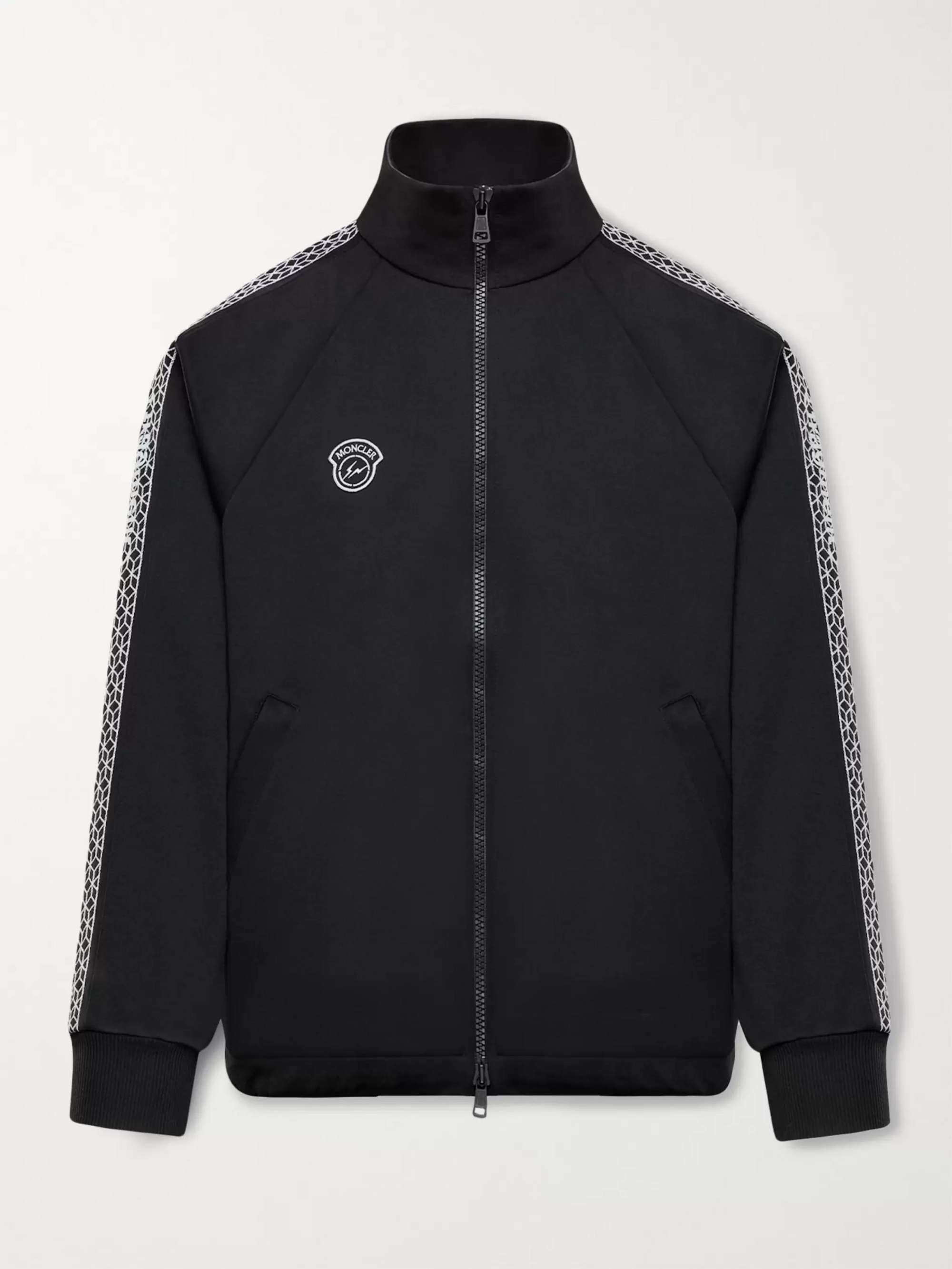 MONCLER GENIUS 7 Moncler Fragment Logo-Appliquéd Webbing-Trimmed Jersey Track Jacket
