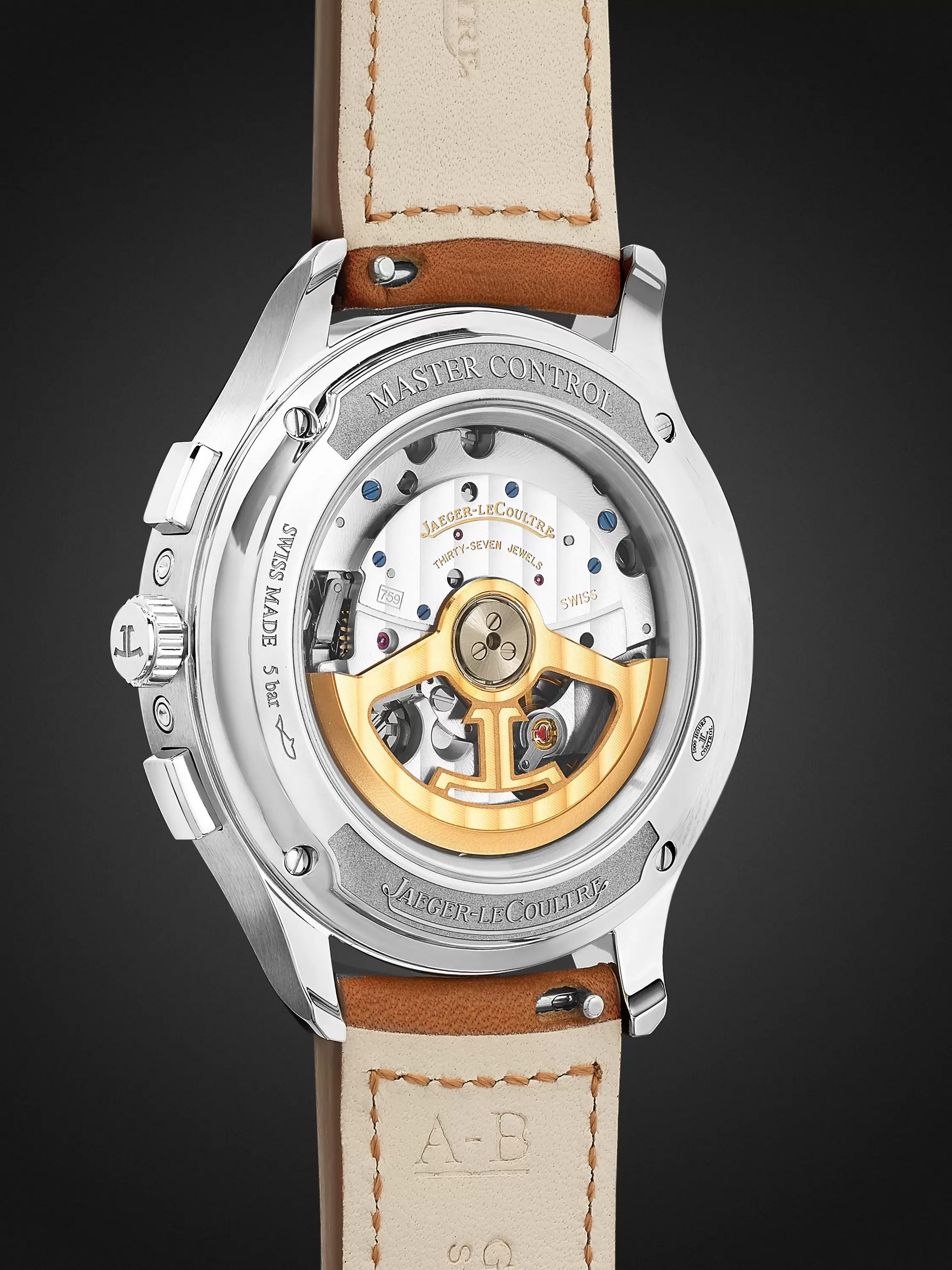 JAEGER LECOULTRE Master Control Calendar Automatic Chronograph 40mm Stainless Steel and Leather Watch, Ref No. 4138420