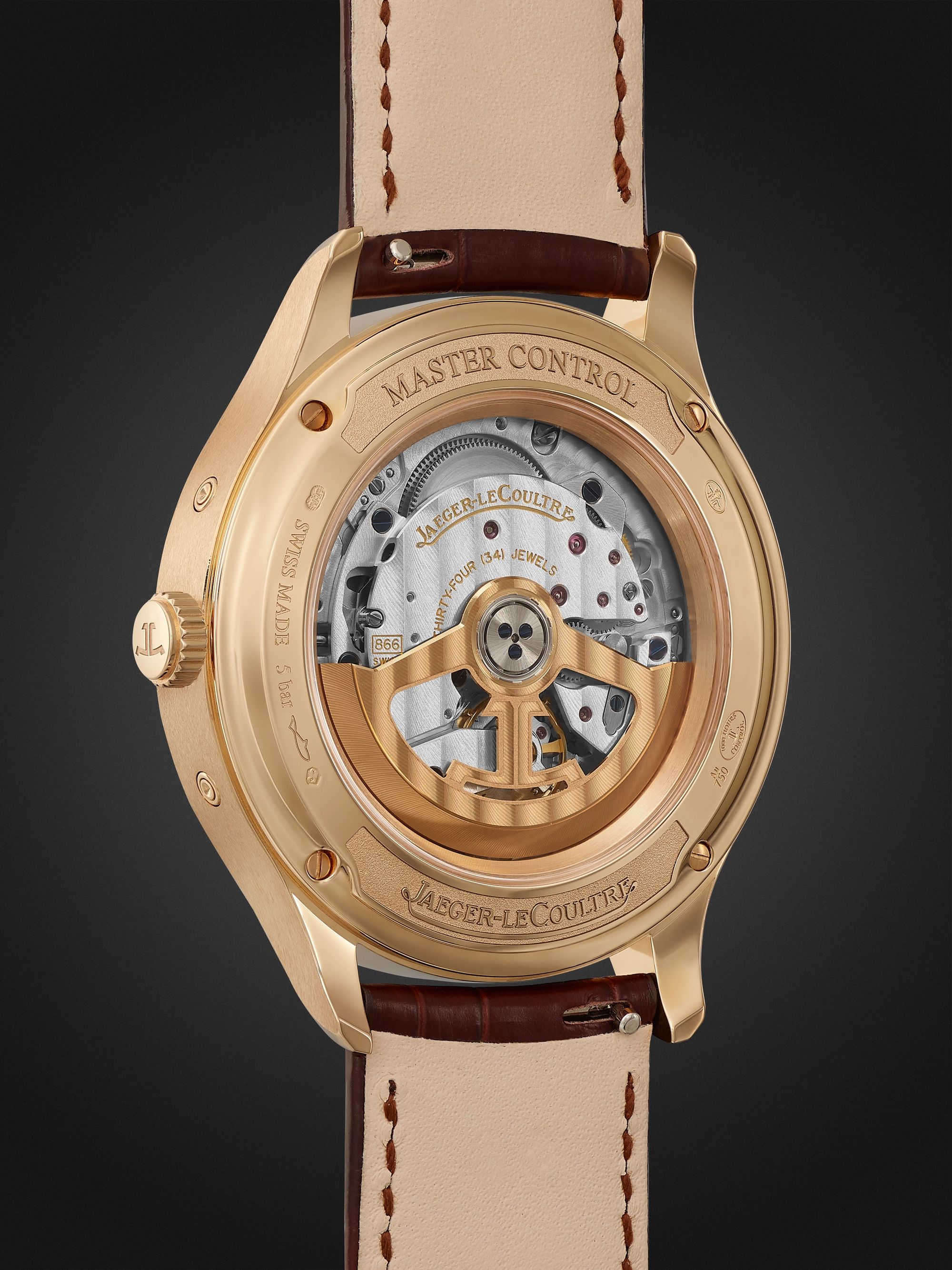 JAEGER-LECOULTRE Master Control Calendar Automatic 40mm 18-Karat Rose Gold and Alligator Watch, Ref No. Q4142520