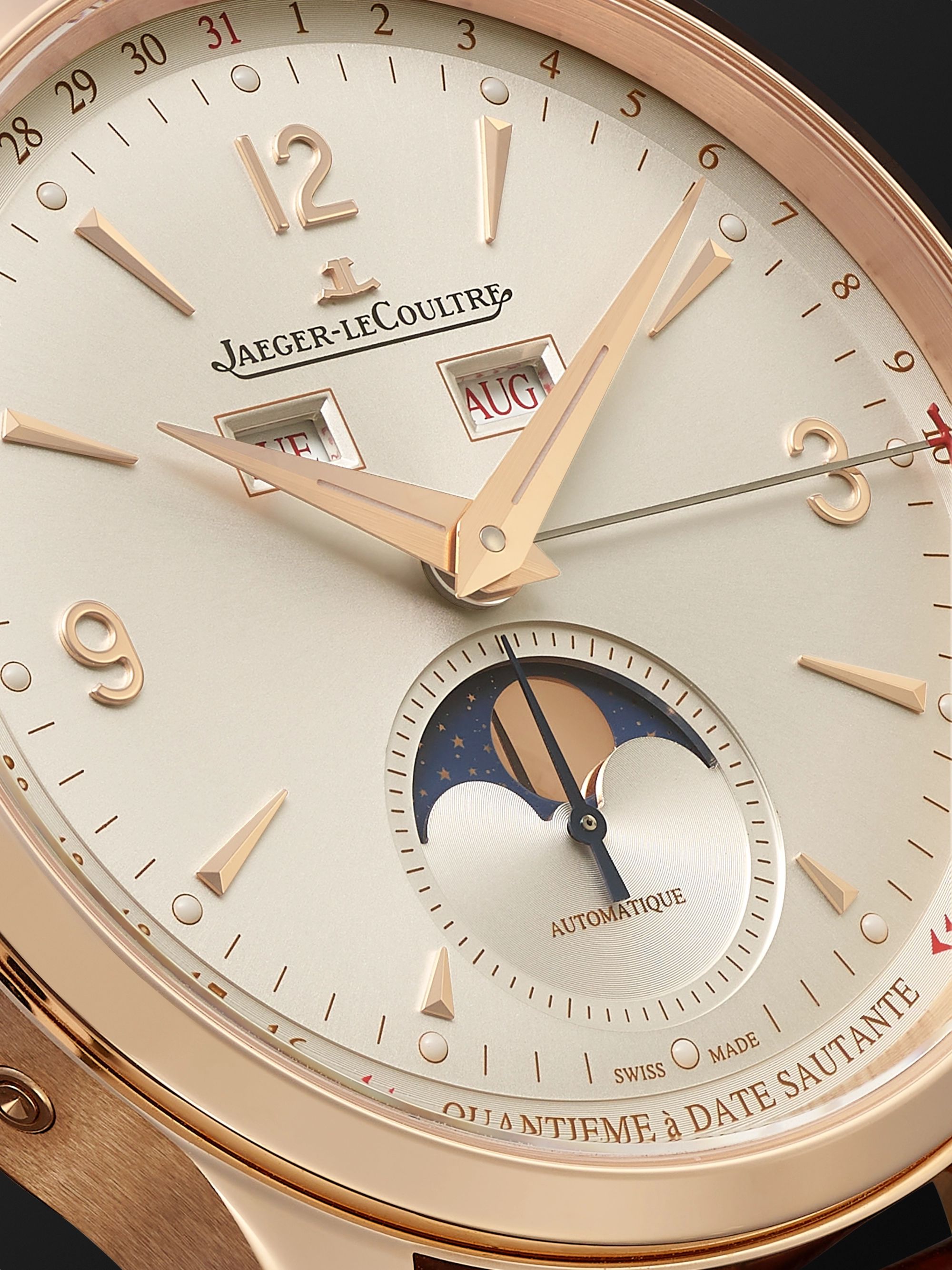 JAEGER-LECOULTRE Master Control Calendar Automatic 40mm 18-Karat Rose Gold and Alligator Watch, Ref No. Q4142520