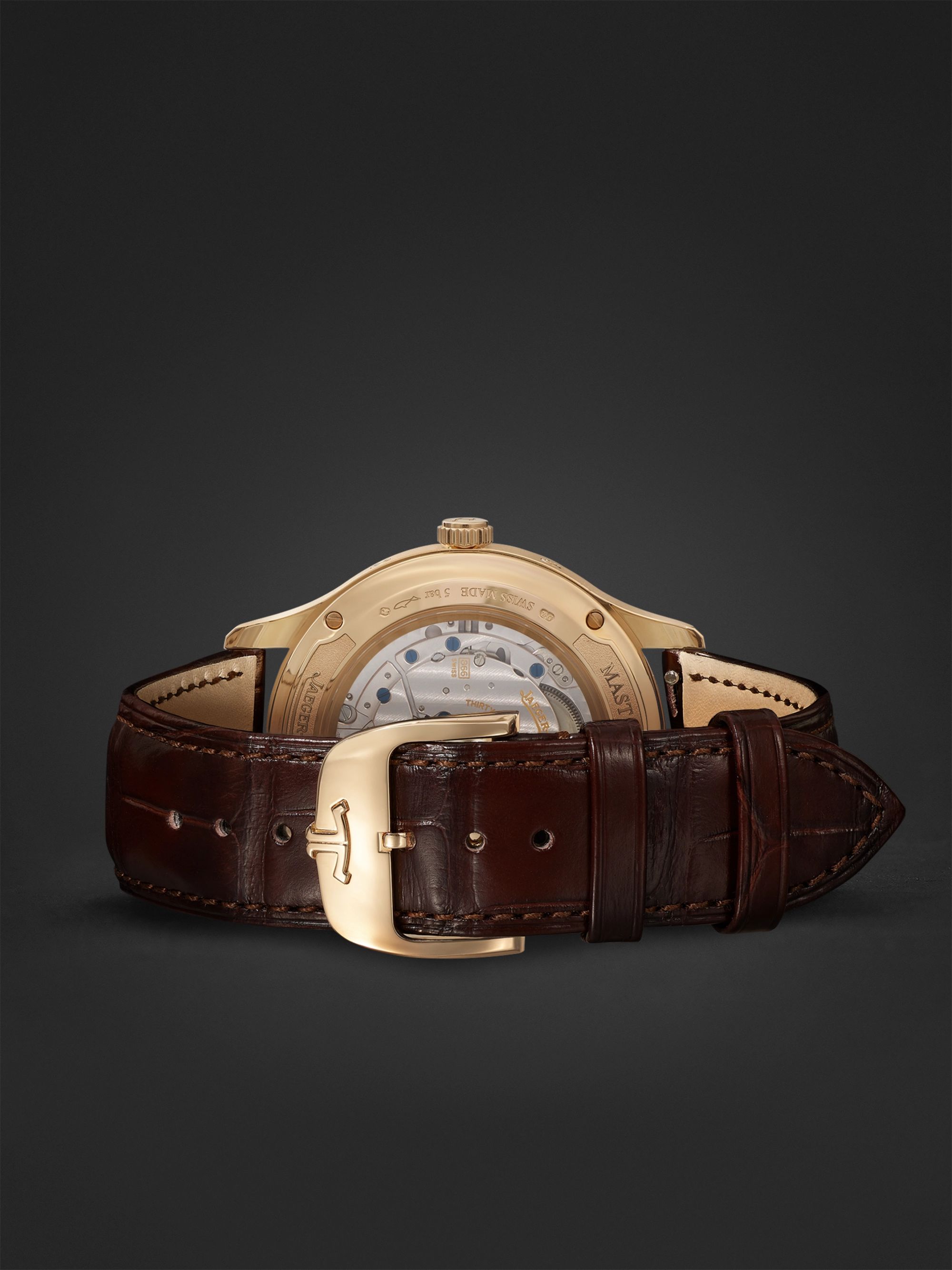 JAEGER-LECOULTRE Master Control Calendar Automatic 40mm 18-Karat Rose Gold and Alligator Watch, Ref No. Q4142520