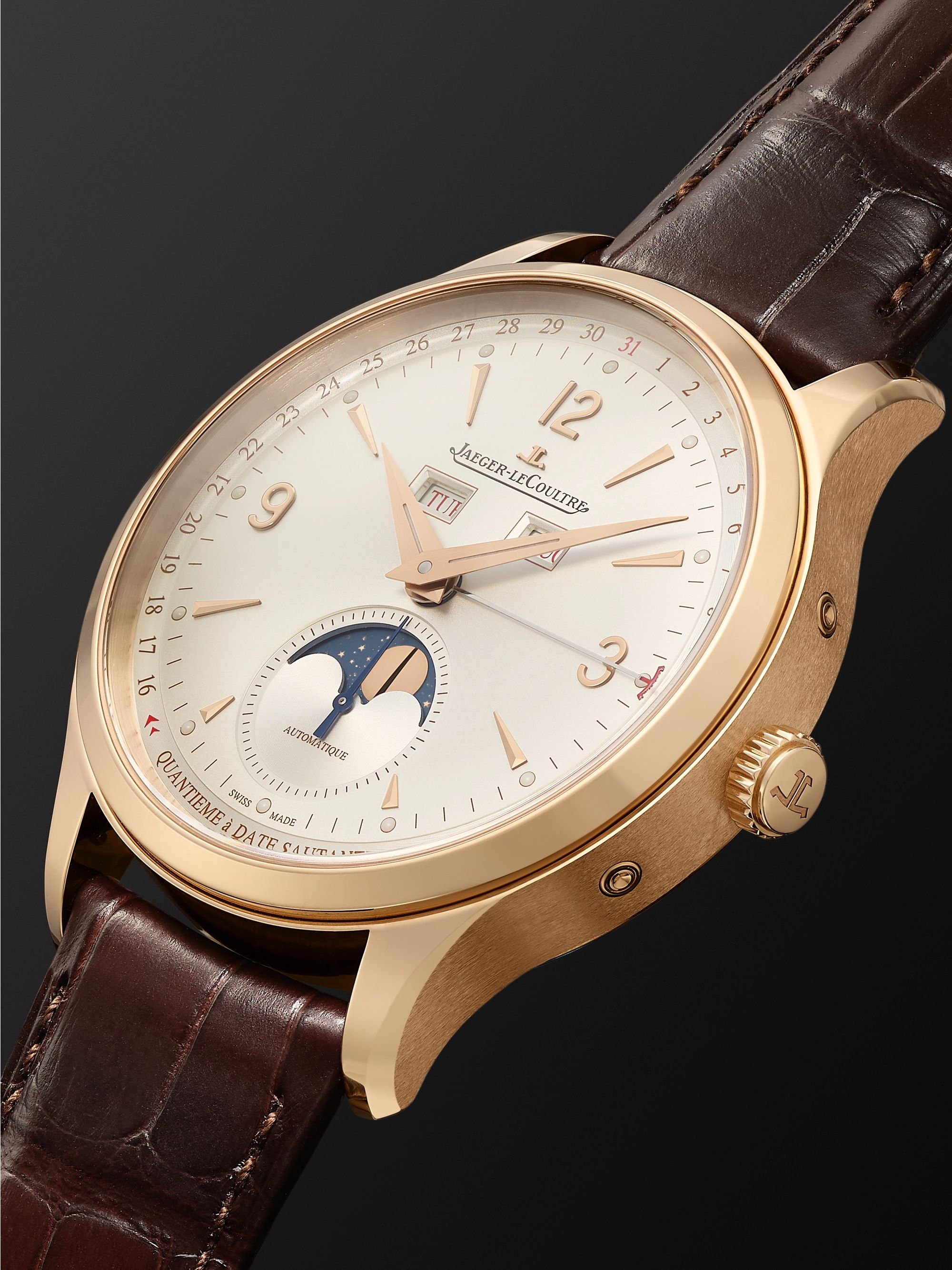 JAEGER-LECOULTRE Master Control Calendar Automatic 40mm 18-Karat Rose Gold and Alligator Watch, Ref No. Q4142520