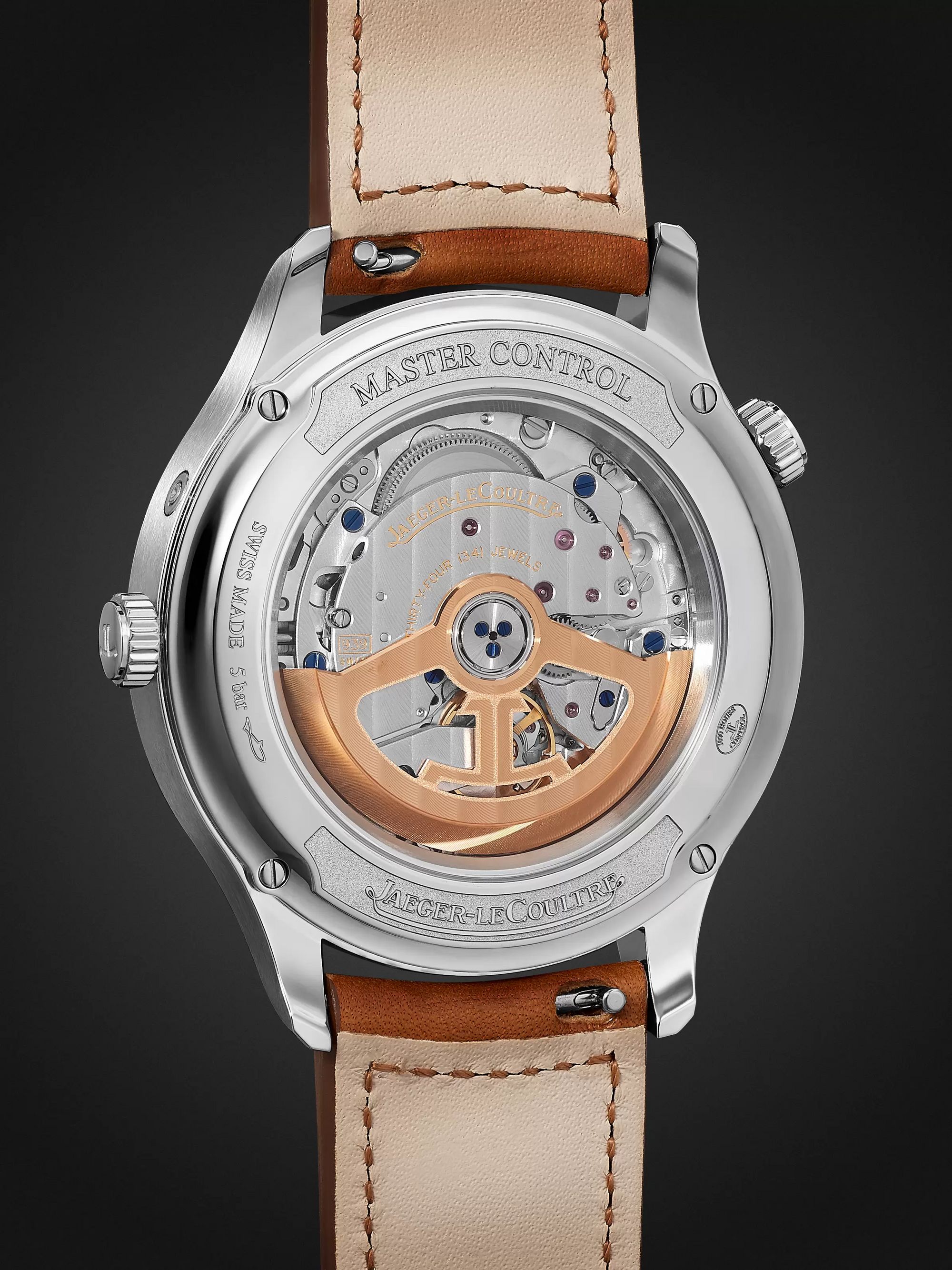 JAEGER-LECOULTRE Master Control Geographic Automatic 40mm Stainless Steel and Leather Watch, Ref. No. 4128420