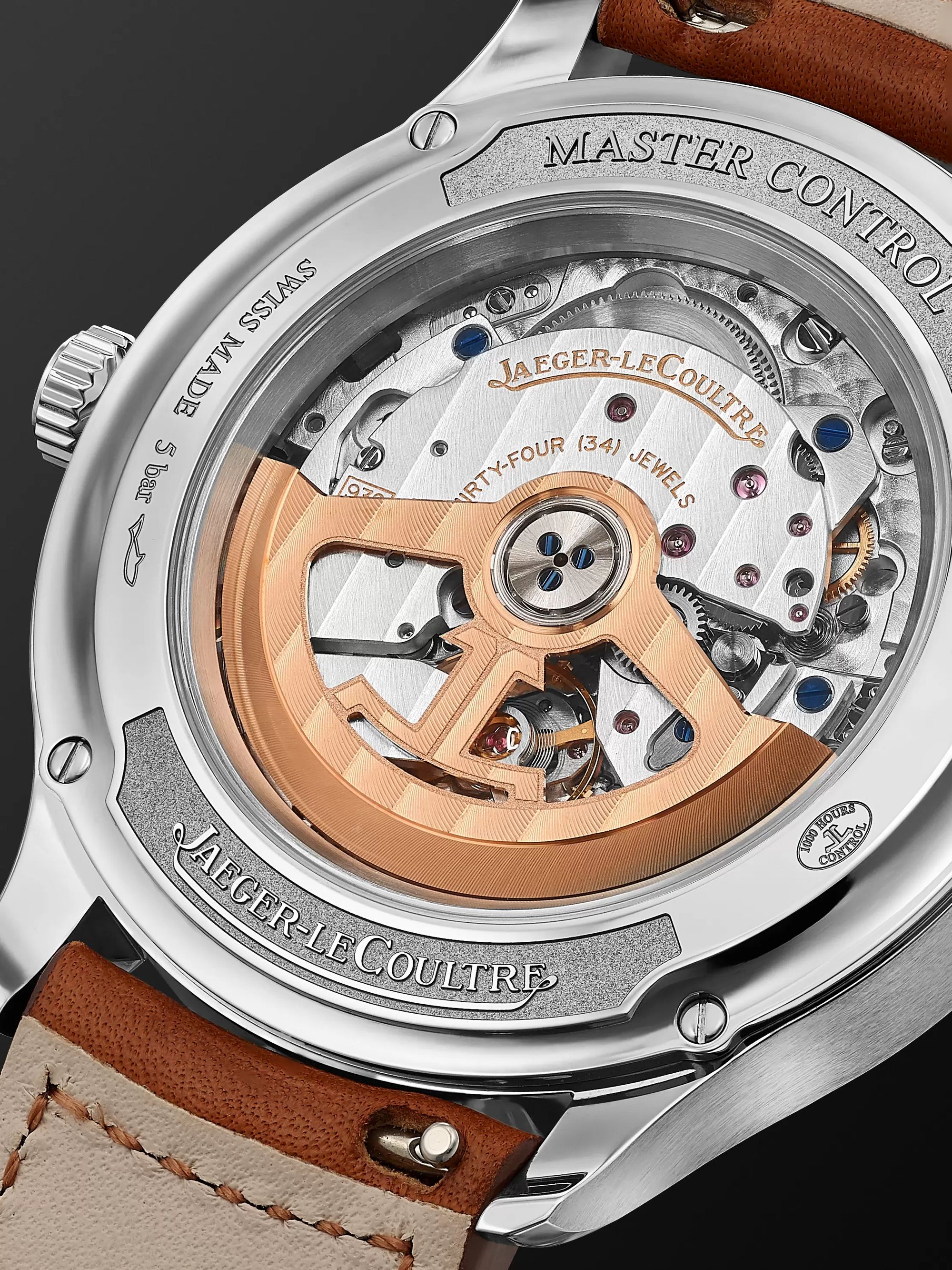 JAEGER-LECOULTRE Master Control Geographic Automatic 40mm Stainless Steel and Leather Watch, Ref. No. 4128420