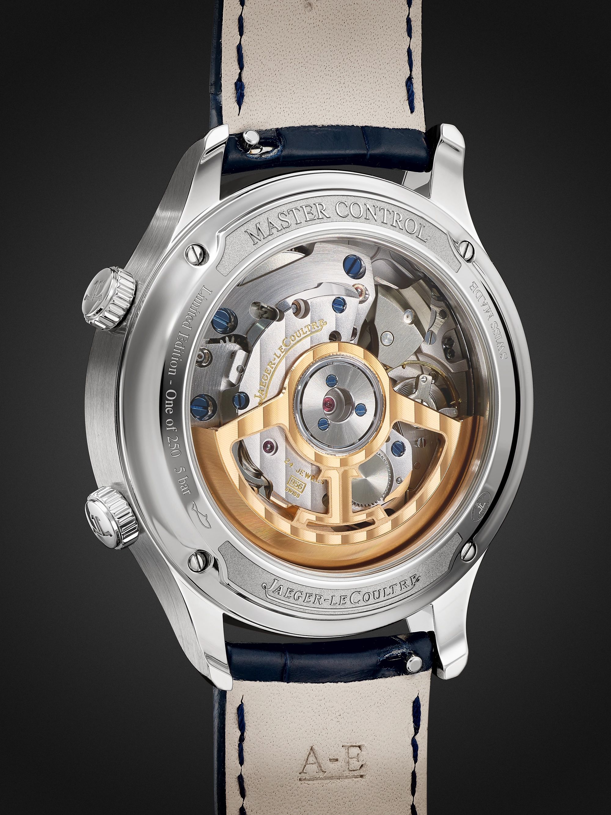JAEGER LECOULTRE Master Control Memovox Timer Automatic 40mm Stainless Steel and Alligator Watch, Ref. No. Q410848J