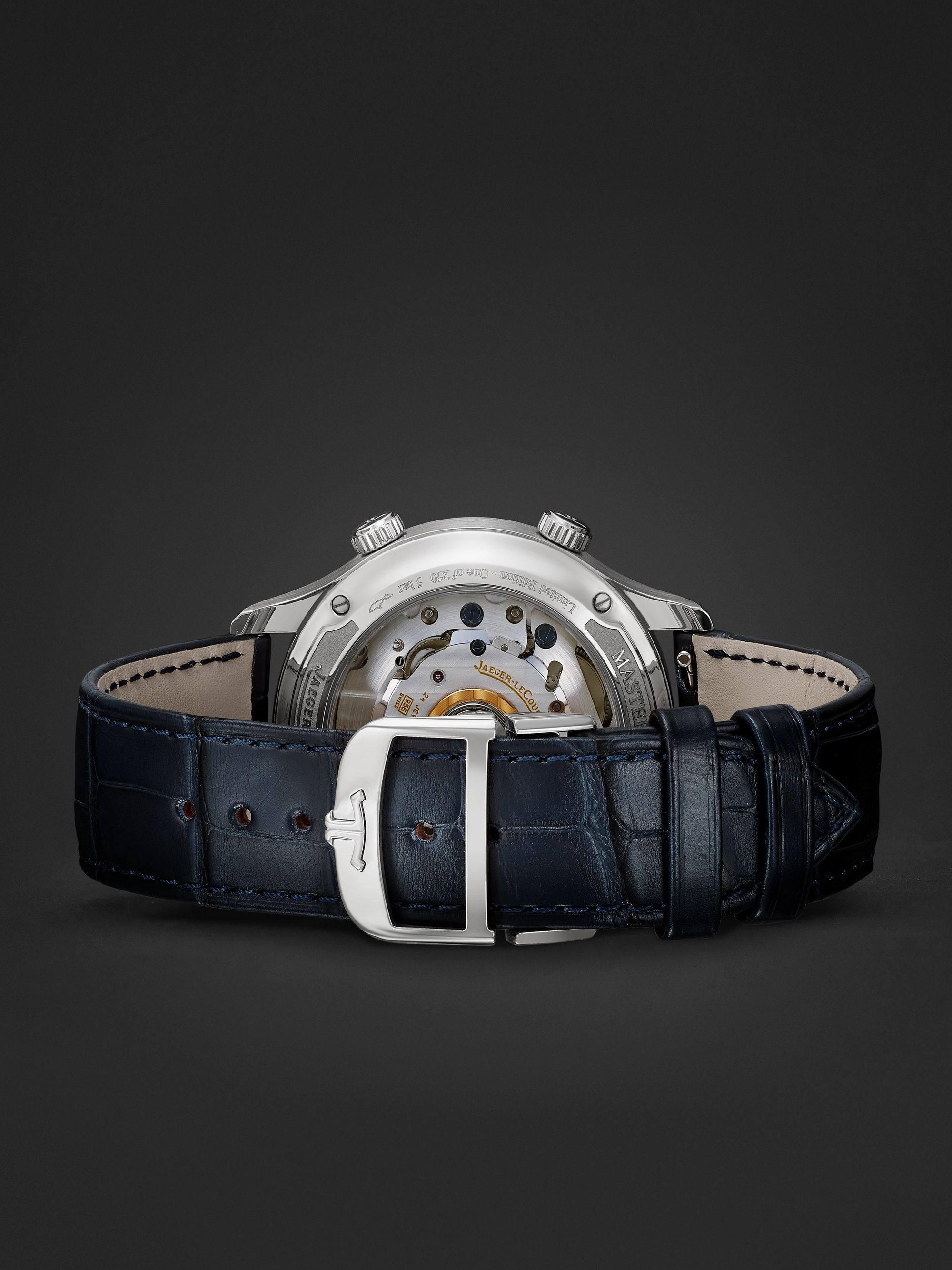 JAEGER LECOULTRE Master Control Memovox Timer Automatic 40mm Stainless Steel and Alligator Watch, Ref. No. Q410848J