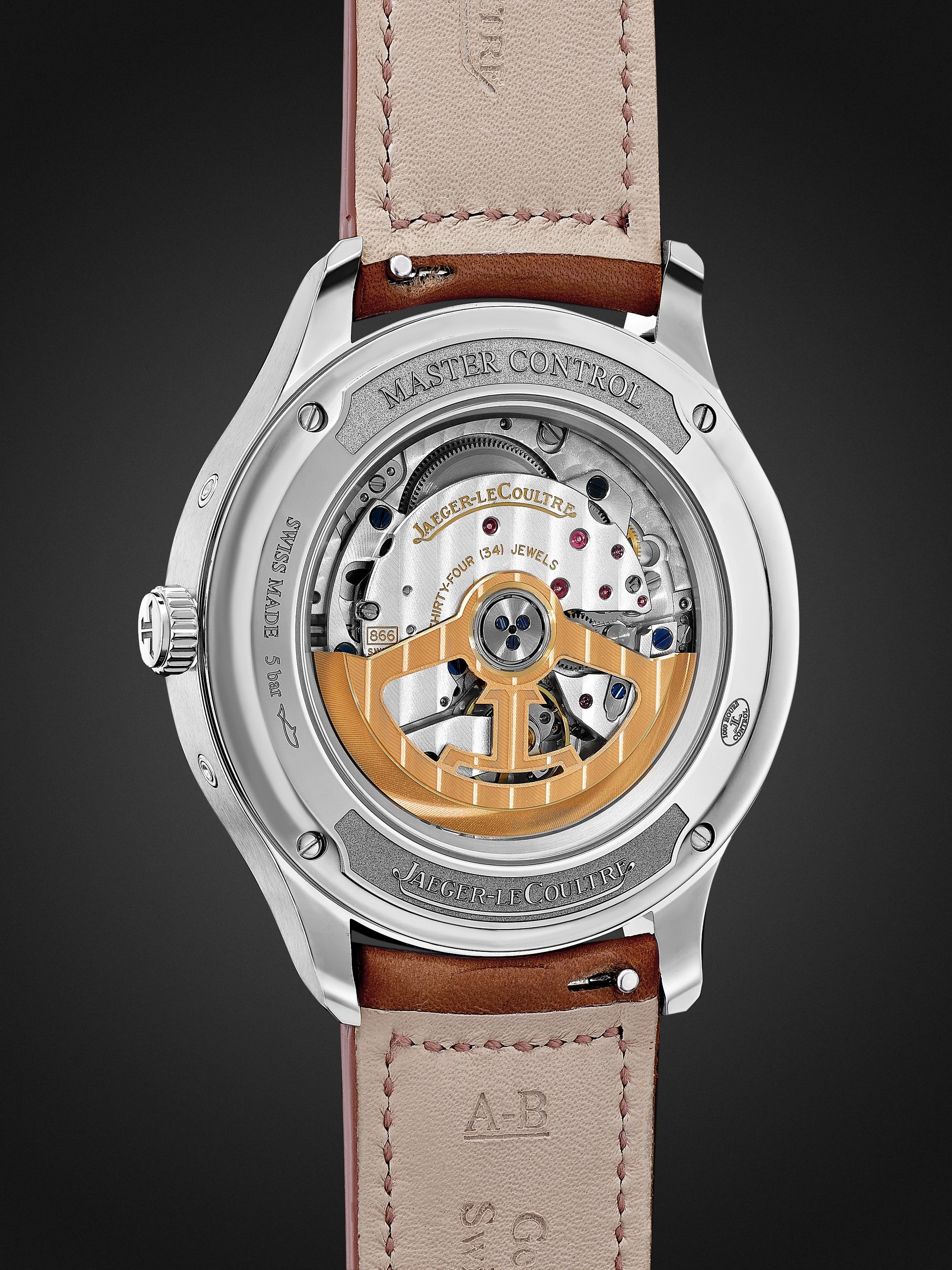 JAEGER LECOULTRE Master Control Calendar Automatic 40mm Stainless Steel and Leather Watch, Ref No. 4148420