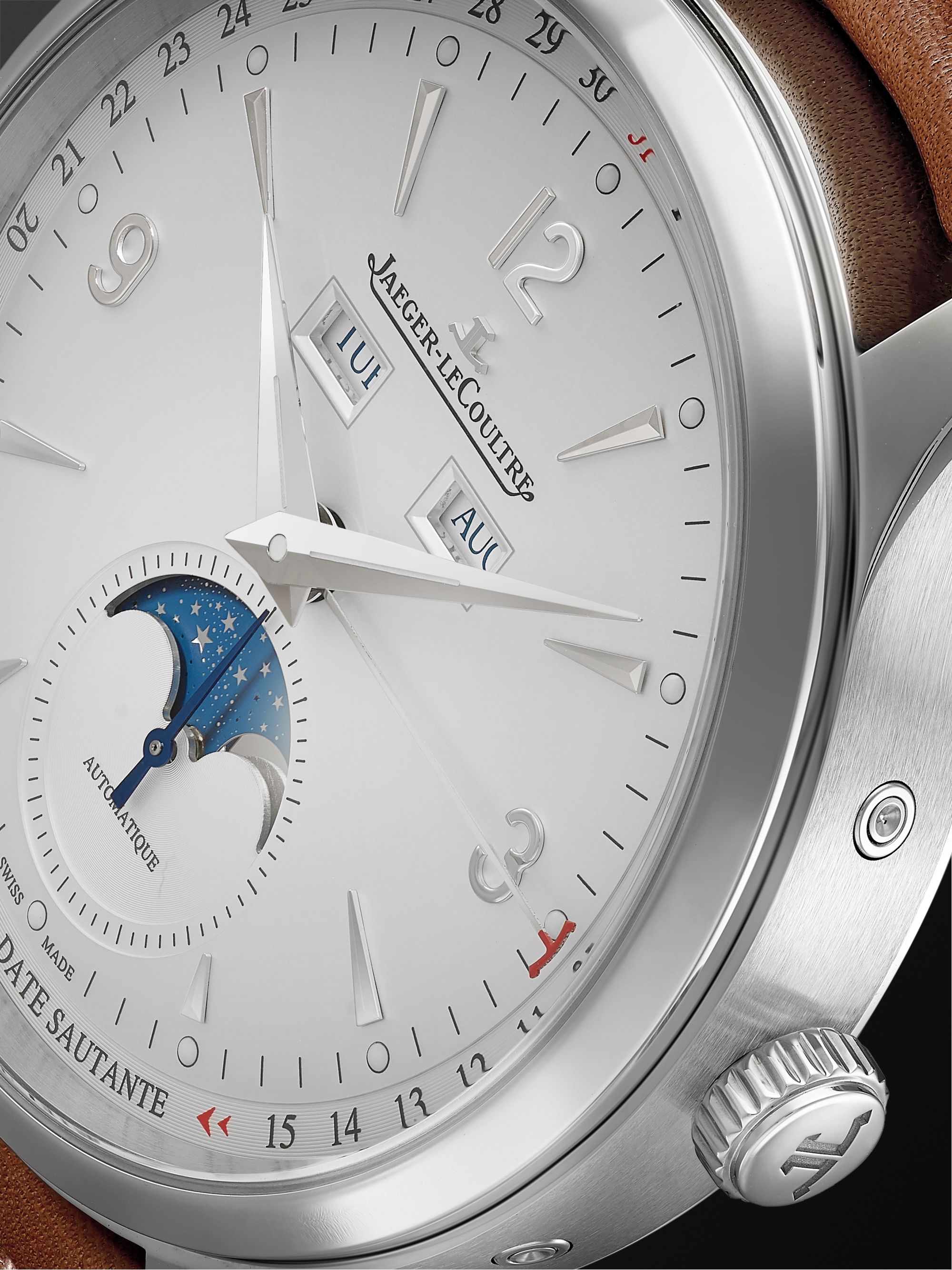 JAEGER LECOULTRE Master Control Calendar Automatic 40mm Stainless Steel and Leather Watch, Ref No. 4148420