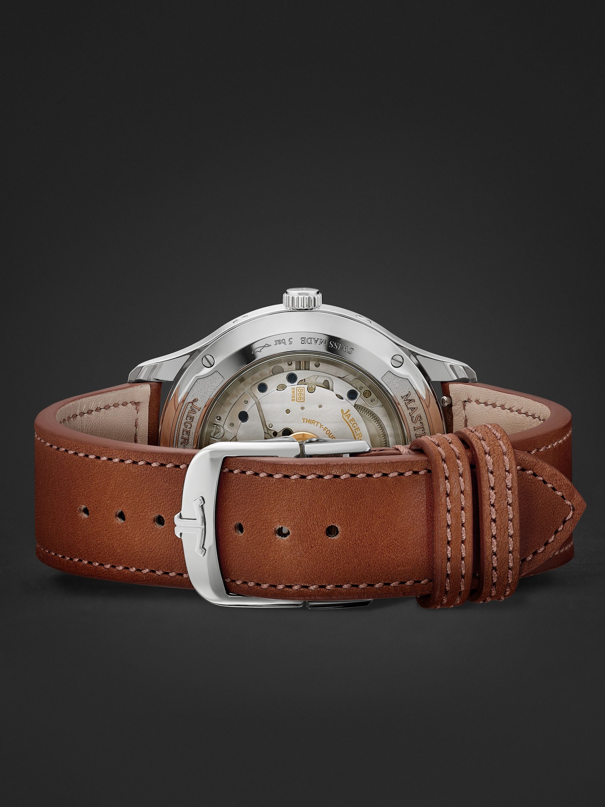JAEGER LECOULTRE Master Control Calendar Automatic 40mm Stainless Steel and Leather Watch, Ref No. 4148420