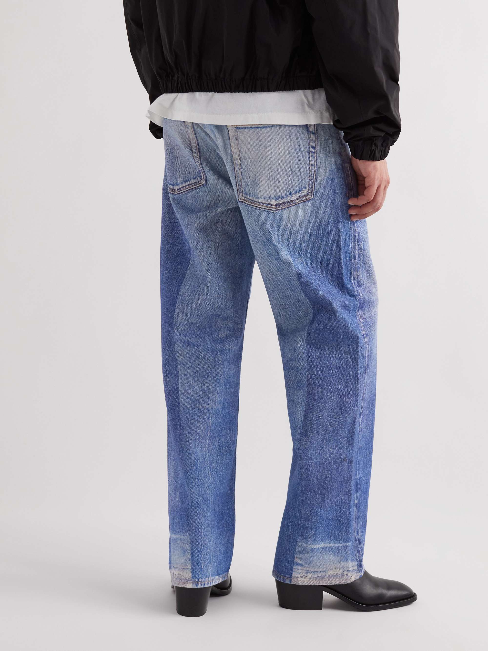 OUR LEGACY Third Cut Straight-Leg Distressed Printed Jeans