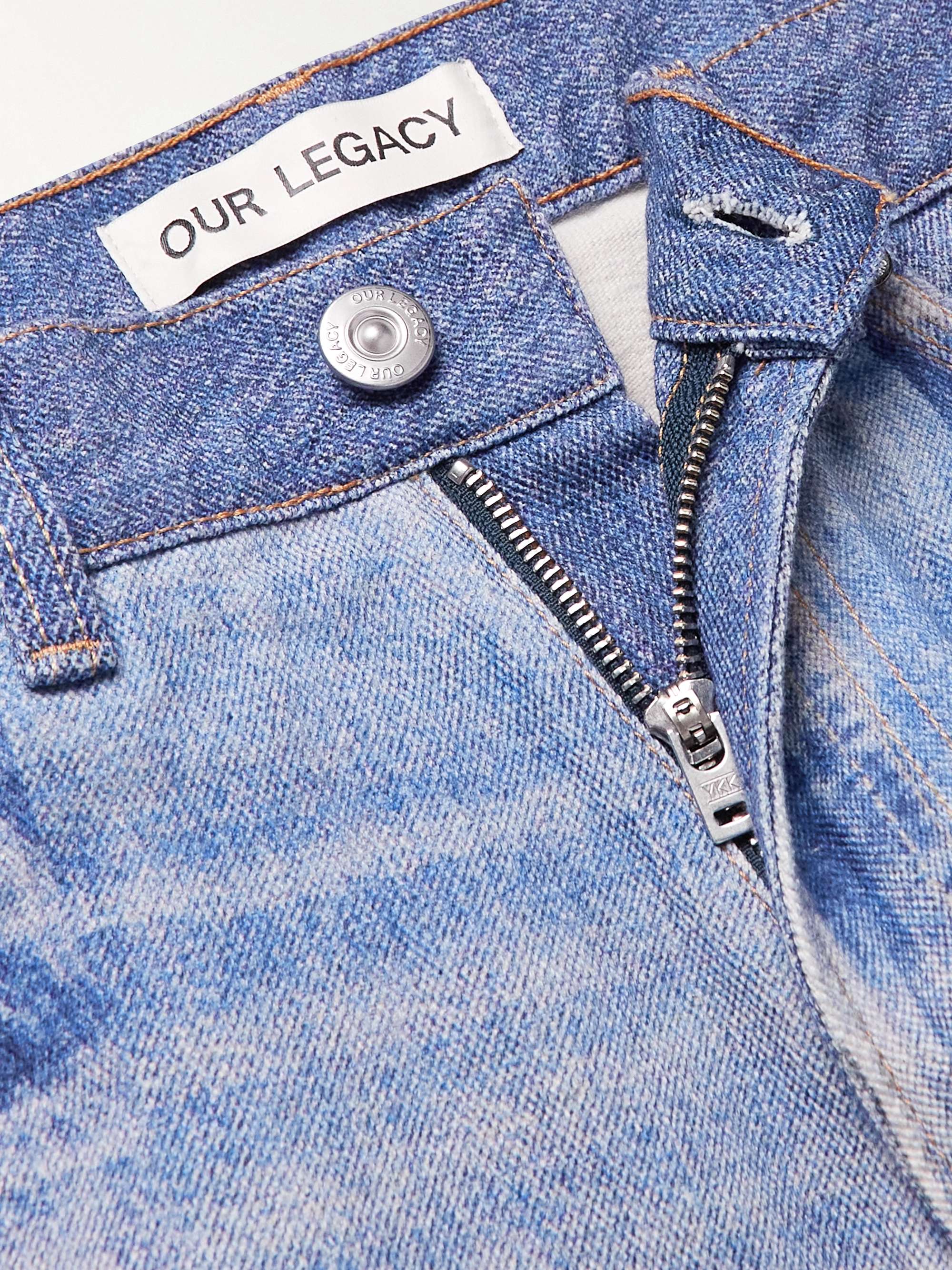 OUR LEGACY Third Cut Straight-Leg Distressed Printed Jeans